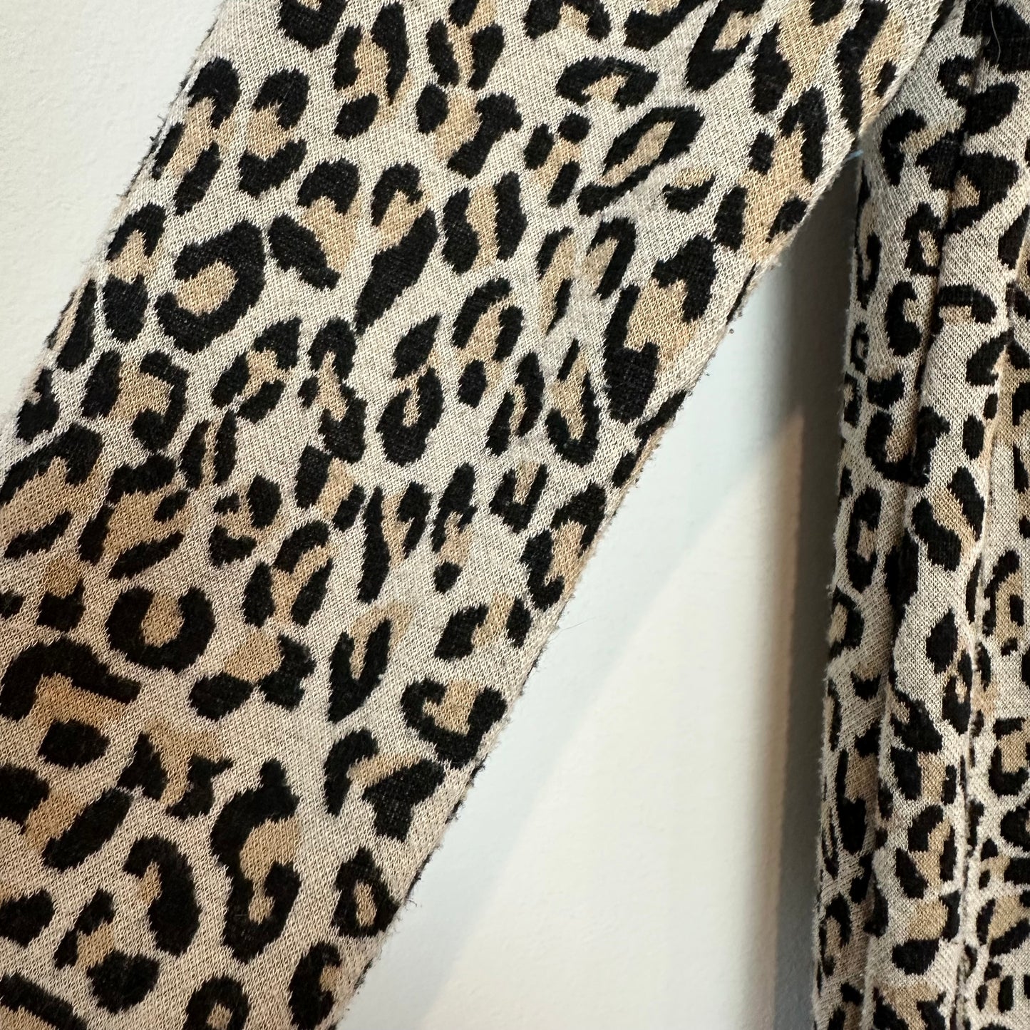 Tyler Boe Kim Knit Dress Leopard Cheetah Print Animal 3/4 Sleeve Mini Brown Beige XS