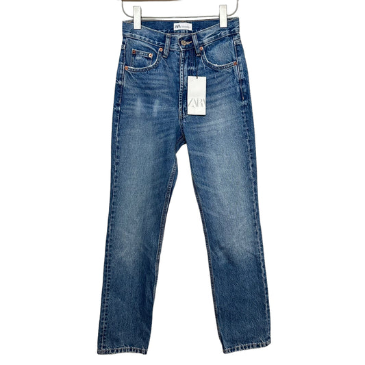 New with Tags Zara High Rise Straight Jeans Denim Cotton 2