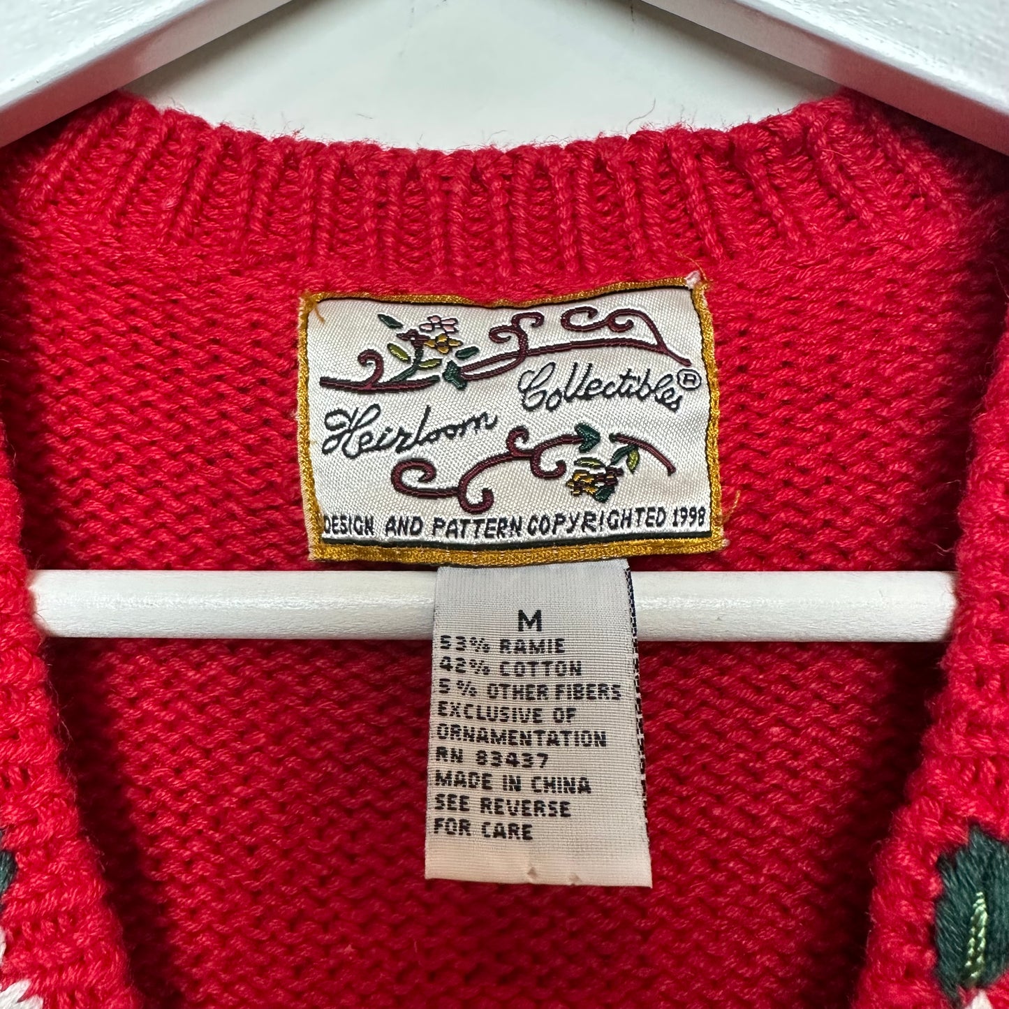 Vintage 90s Heirloom Collectibles Christmas Holiday Sweater Vest Medium