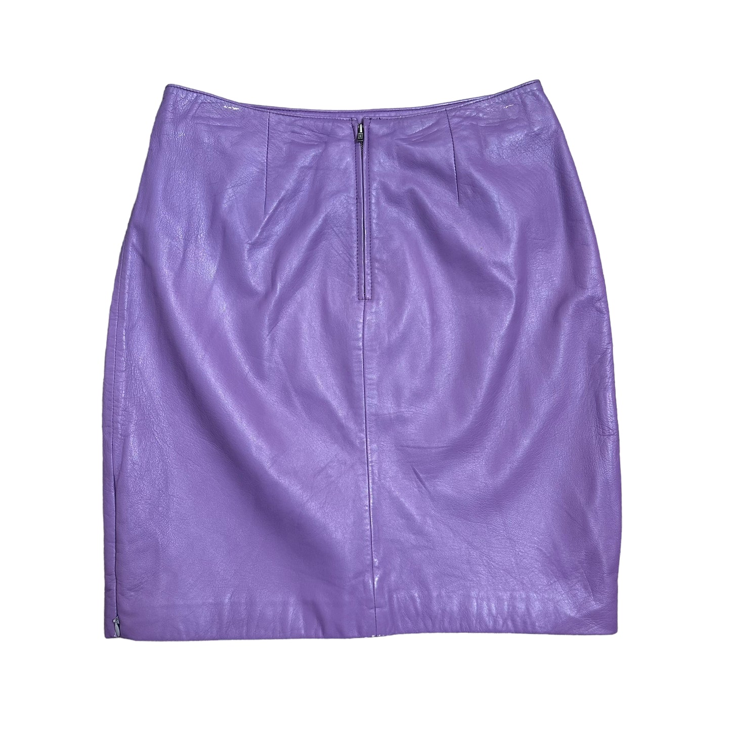 Vintage Y2K Pelle Studio Wilsons Purple Lilac Lavender Leather Skirt 10