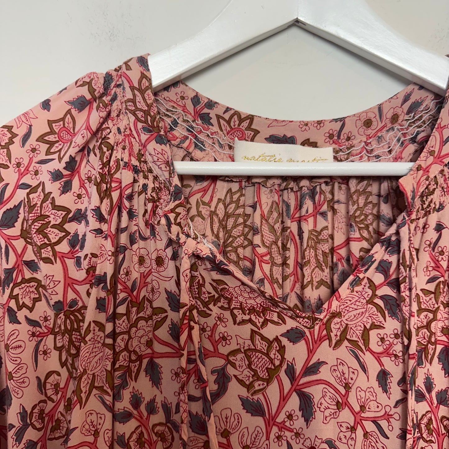 Natalie Martin Stevie Dress Drop Waist Floral Pink Red Boho Dahlia Pink XS