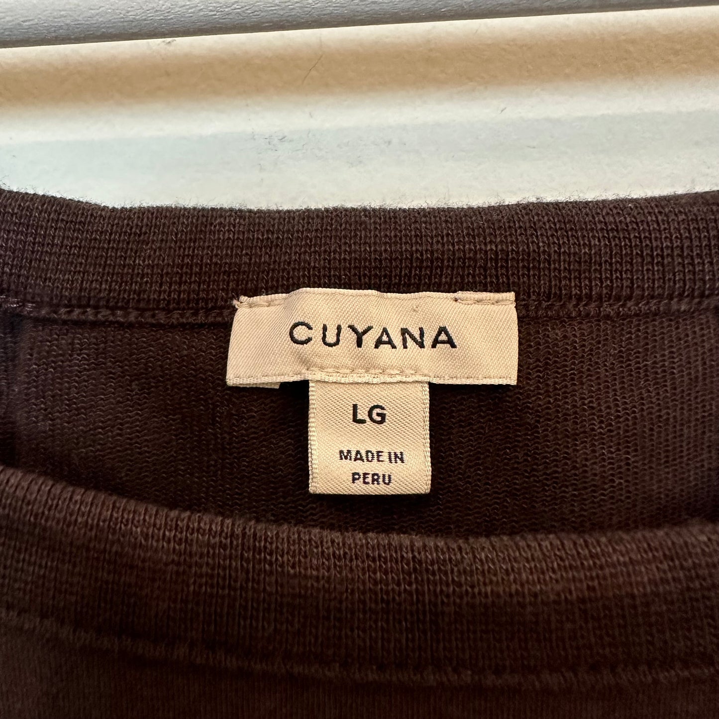 Cuyana Lounge Set French Terry Sweatshirt and Wide Leg Sweatpants Brown Large