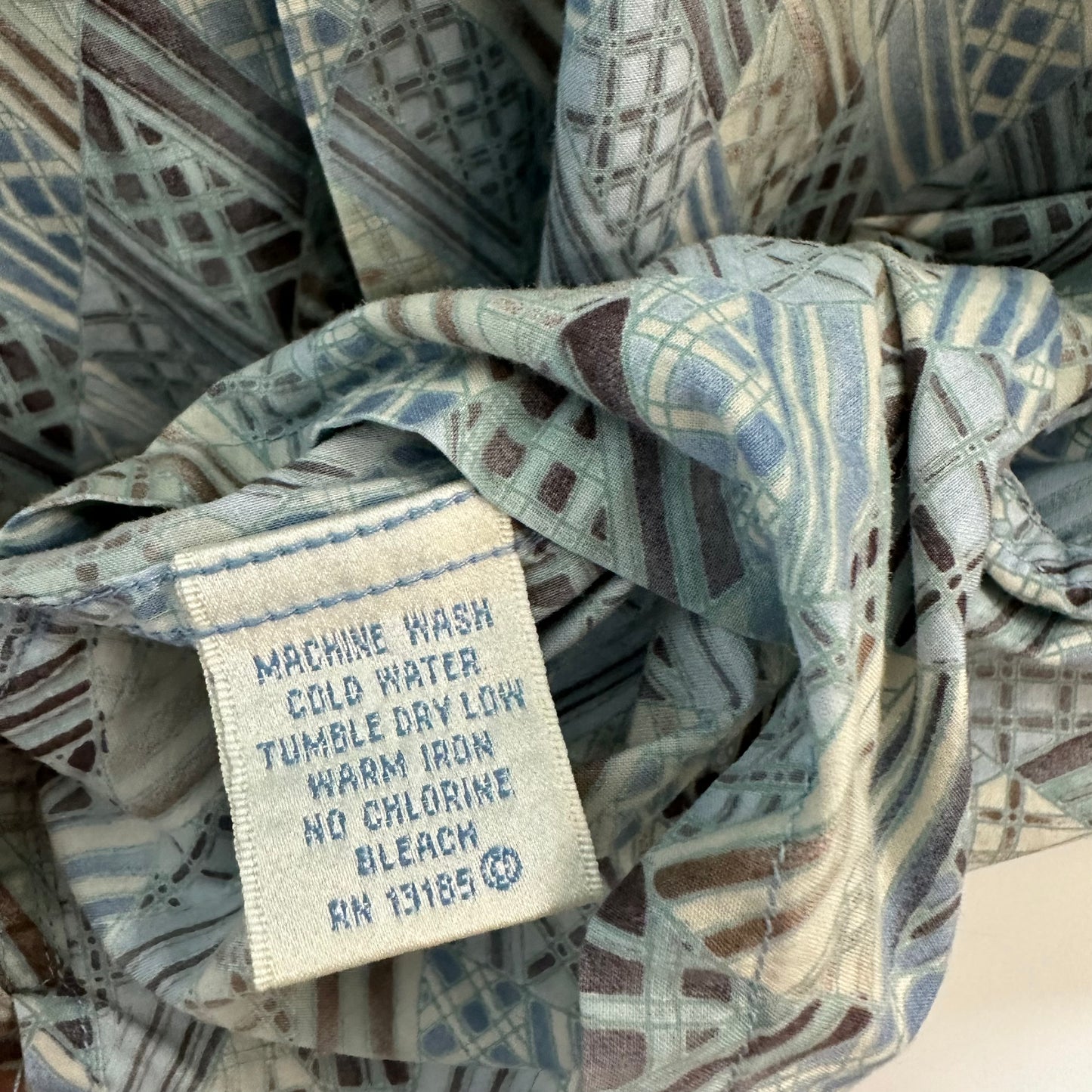 Vintage 90s Burma Bibas Geometric Short Sleeve Button Down Shirt Cotton Medium