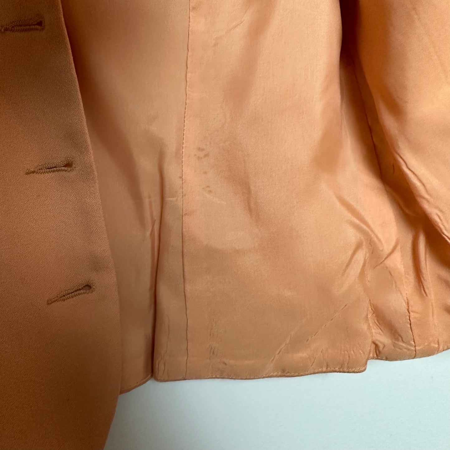 Vintage 80s Bicci Suit Vest with Collar Button Front Peach Wool 8