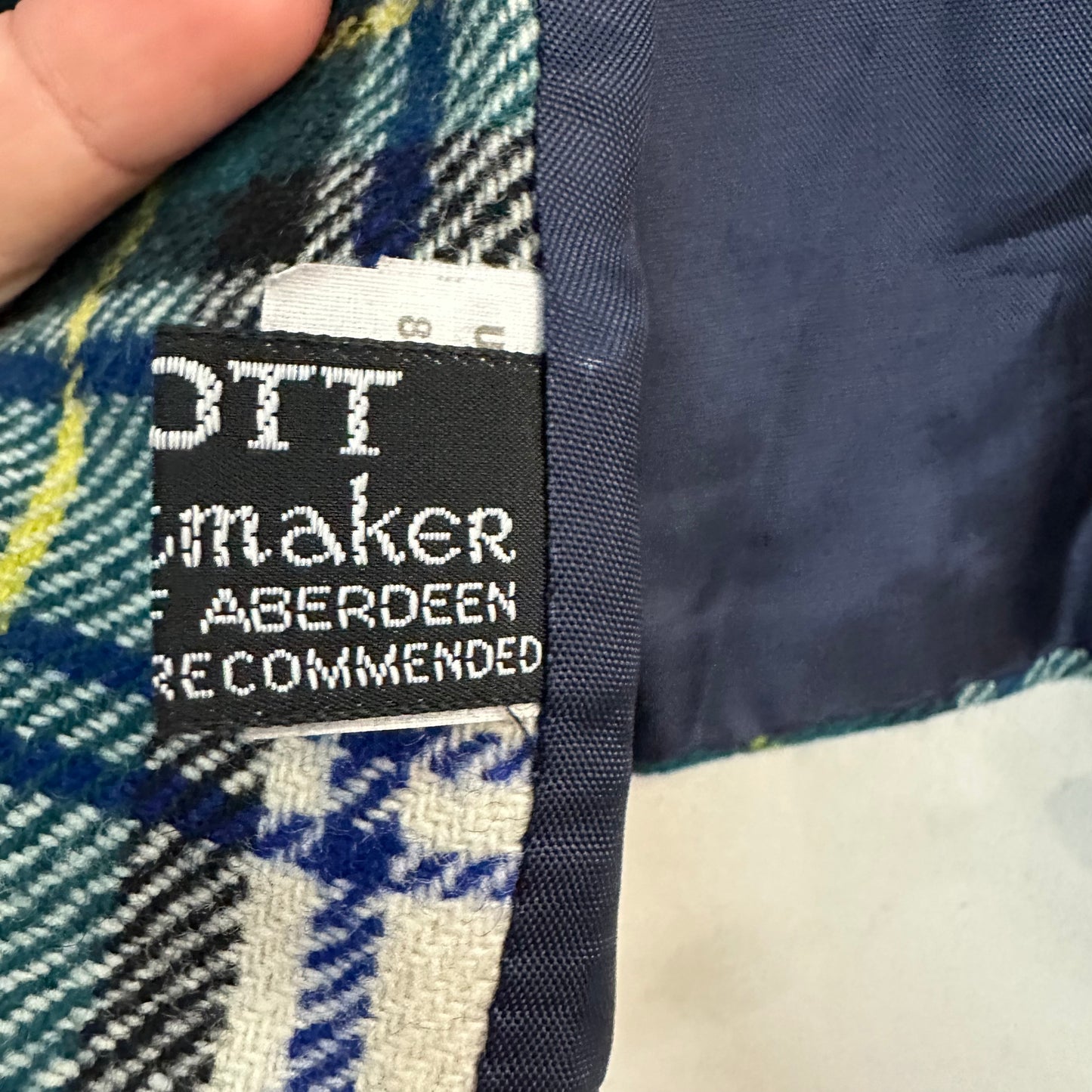 Vintage Plaid Wool Vest Suit Navy Blue Green Scott The Kilt Maker