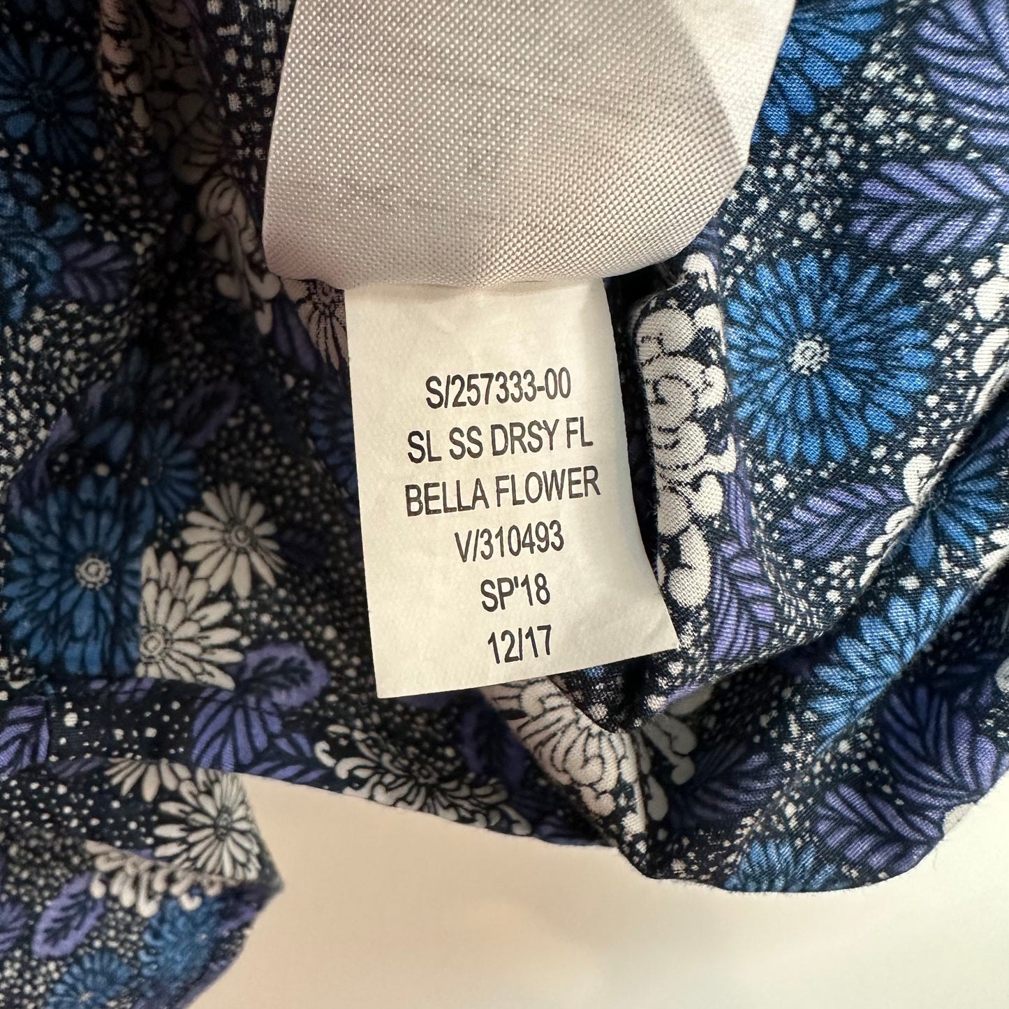 Banana Republic Floral Short Sleeve Button Down Shirt Blue White XL