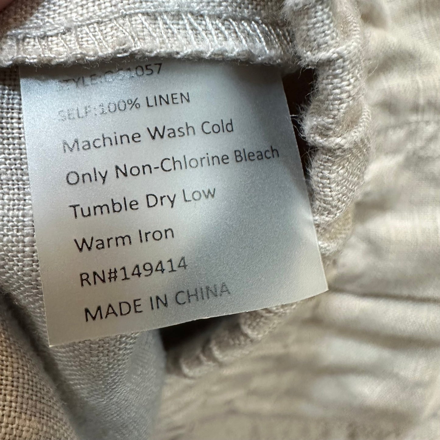 Johnny Was Calme Linen Joggers Oatmeal Beige Elastic Waist Pull On Small