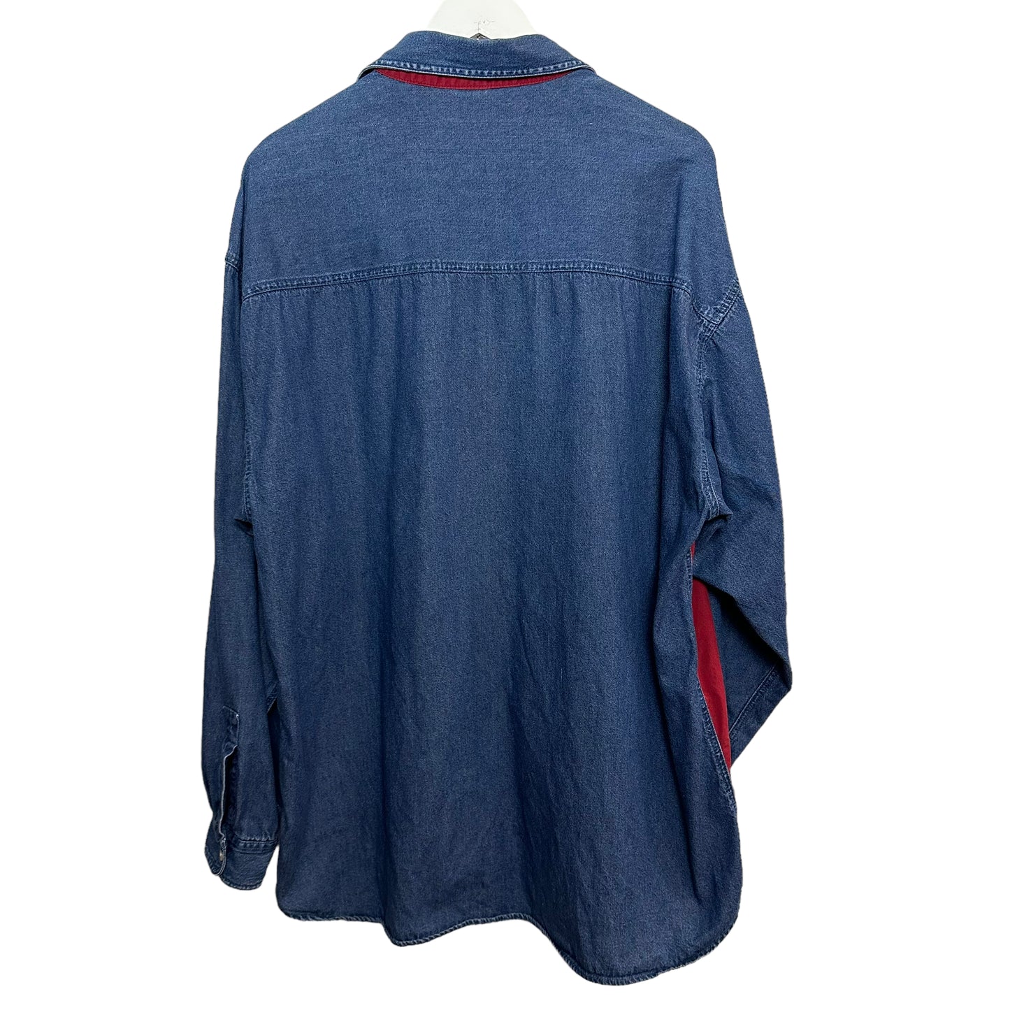 Vintage 90s High Advantage Denim Jean and Red Button Up Collared Shirt XL