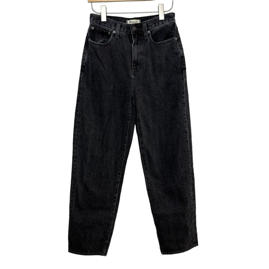 Madewell Baggy Straight Jeans Gray Black High Rise Cotton 26
