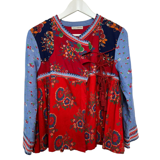 Ulla Johnson Vashti Patchwork Embroidered Wrap Top Blouse Jacket 4