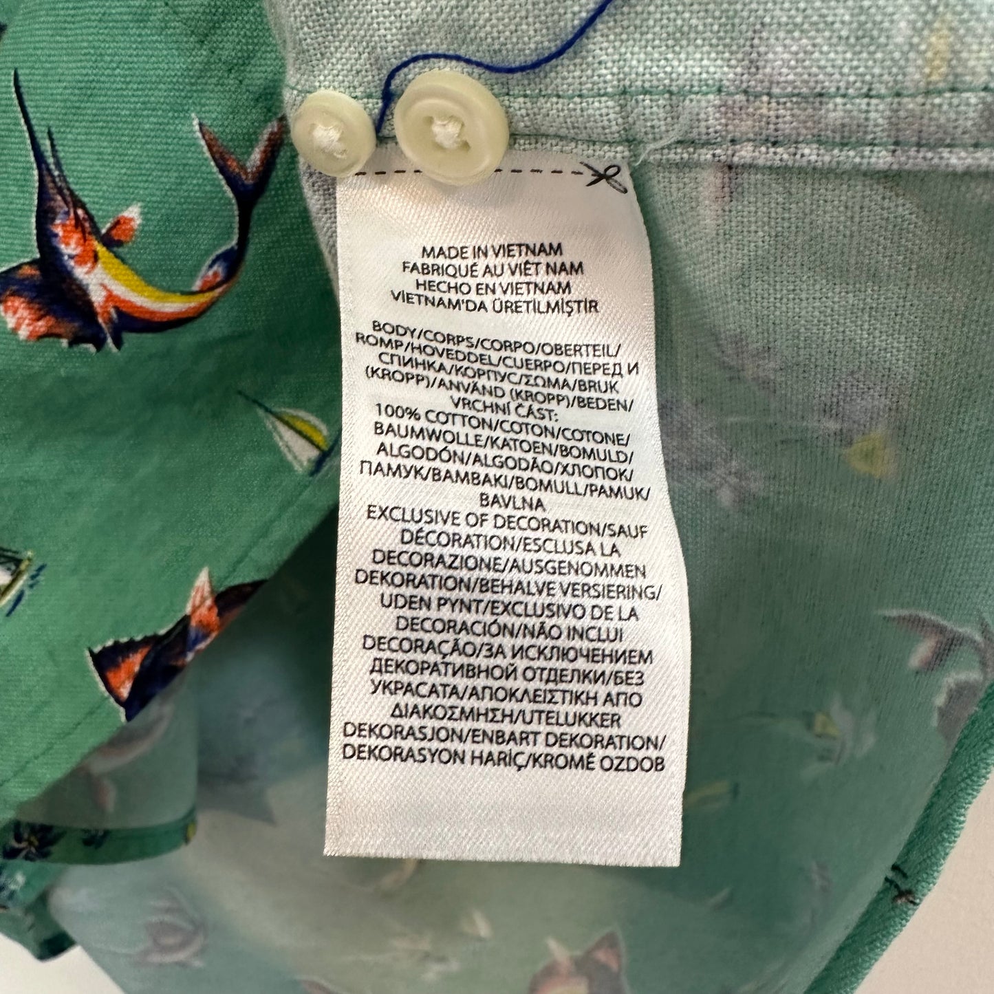 Polo Ralph Lauren Classic Fit RL Untucked Fit Tropical Oxford Shirt Short Sleeve Button Down Collared