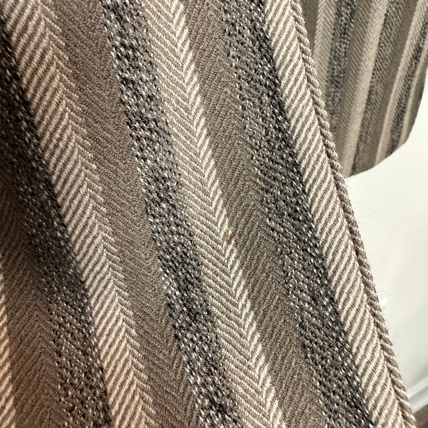 Vintage 90s Atrium Collection Neutral Striped Wool Blazer Jacket 9/10