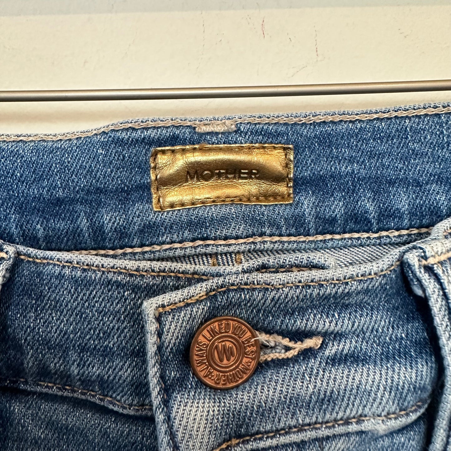 Mother The Tomcat Jeans Denim Play Like a Pirate High Rise Straight Button Fly 26
