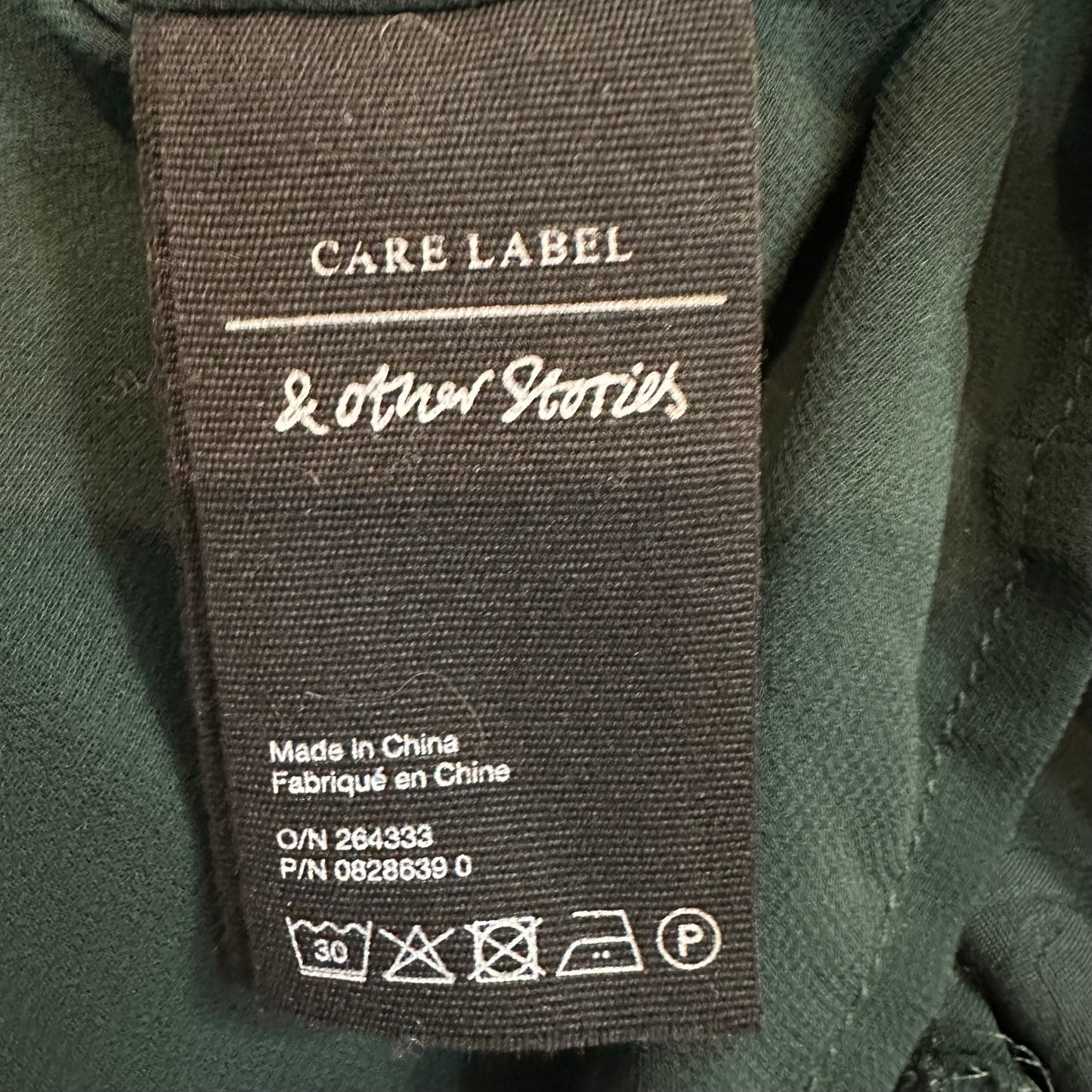 & Other Stories Gathered Floral Jacquard Dress Mini Long Sleeve Dark Green 4