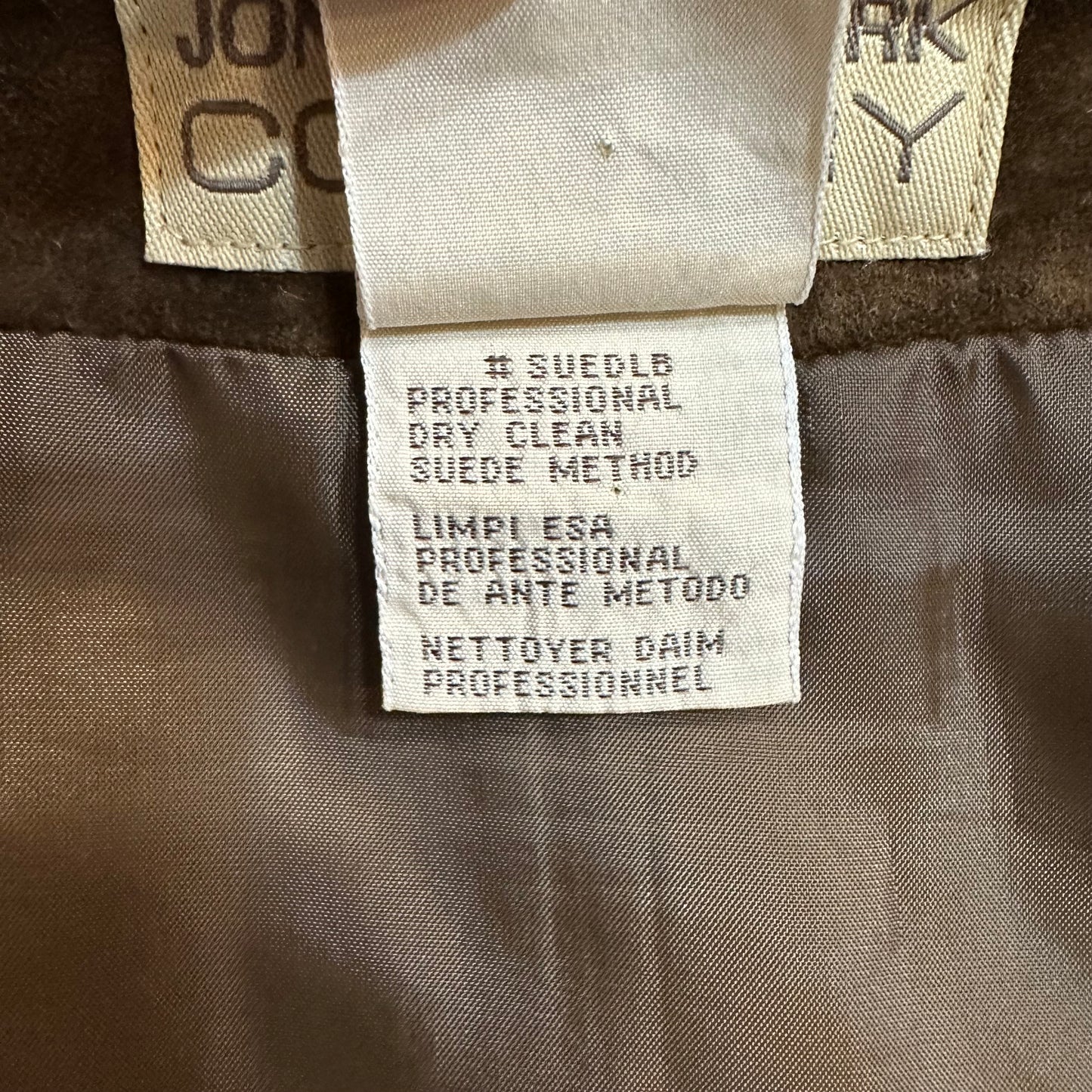 Vintage 90s Jones New York Country Suede Leather Midi Maxi Skirt Brown 10