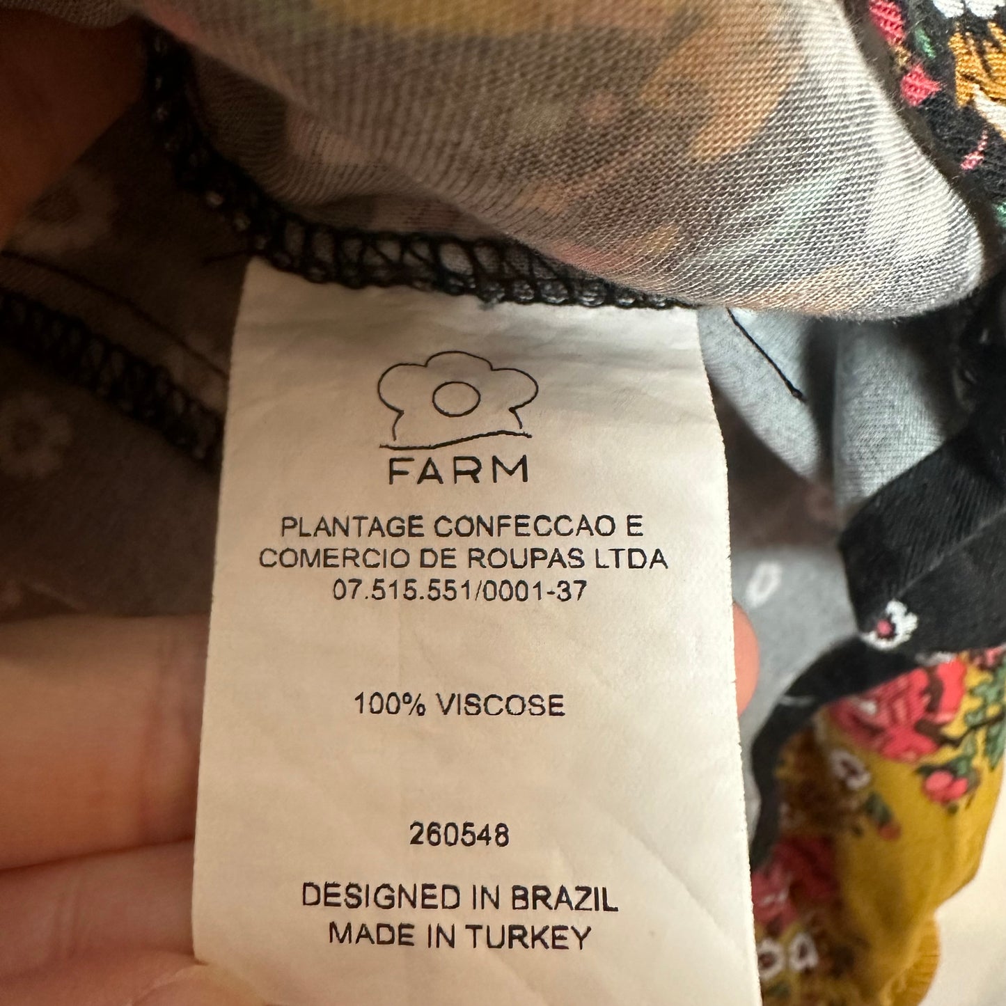 Farm Rio Intarsia Top Long Sleeve Blouse Floral Yellow Black Peasant Boho Small