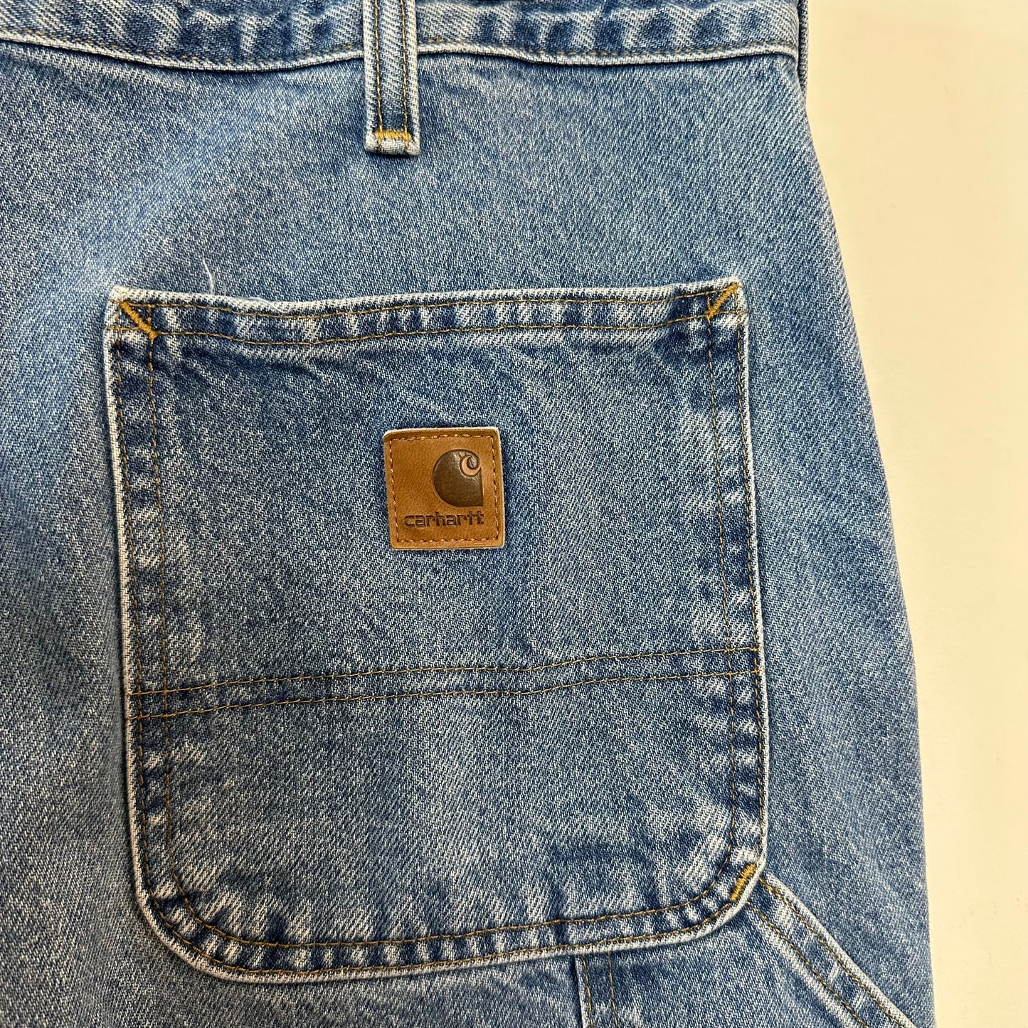 Carhartt Denim Shorts Carpenter Work Utility Cotton Blue Jorts 34