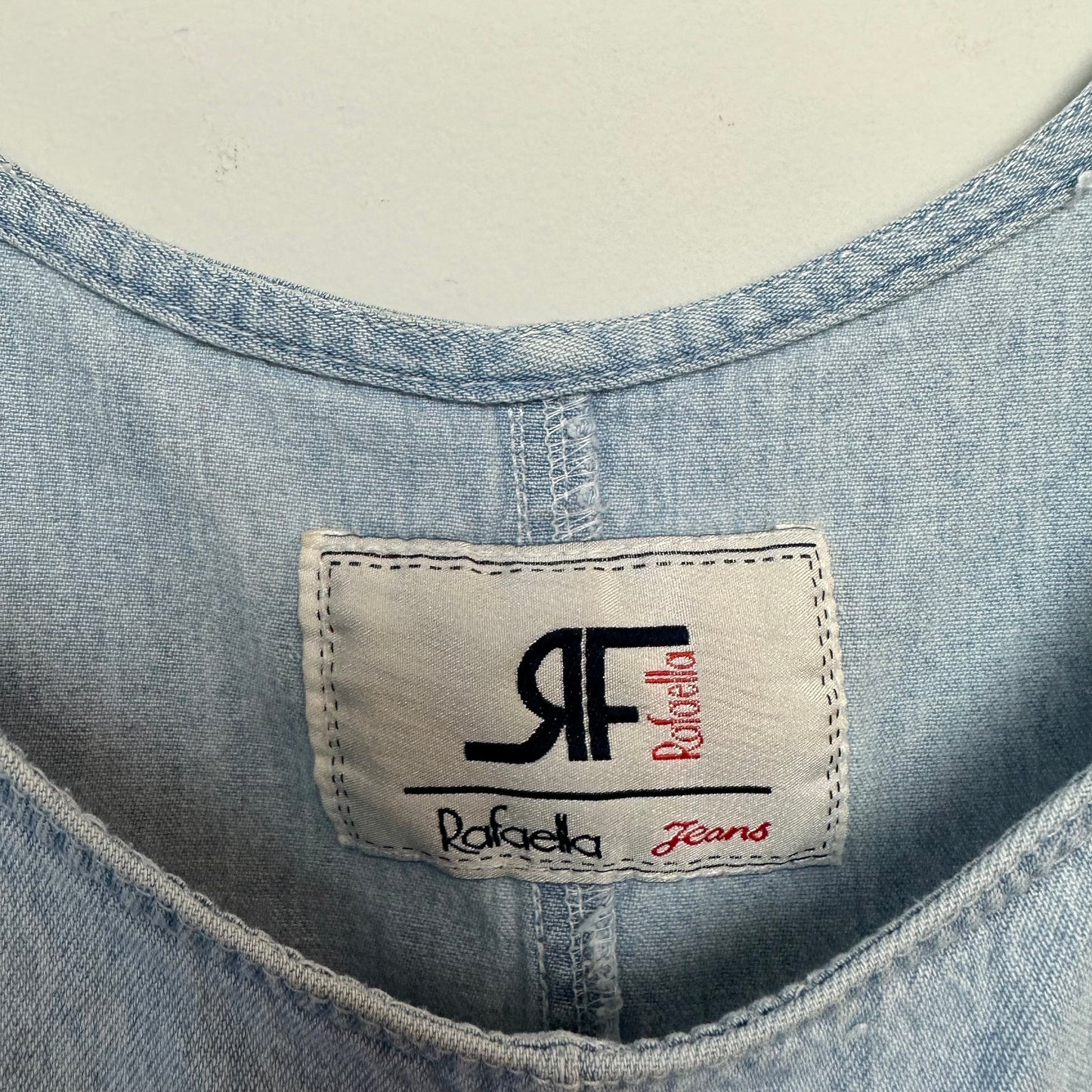 Vintage 90s Rafaella Denim Jumper Dress Jean Light Wash Small