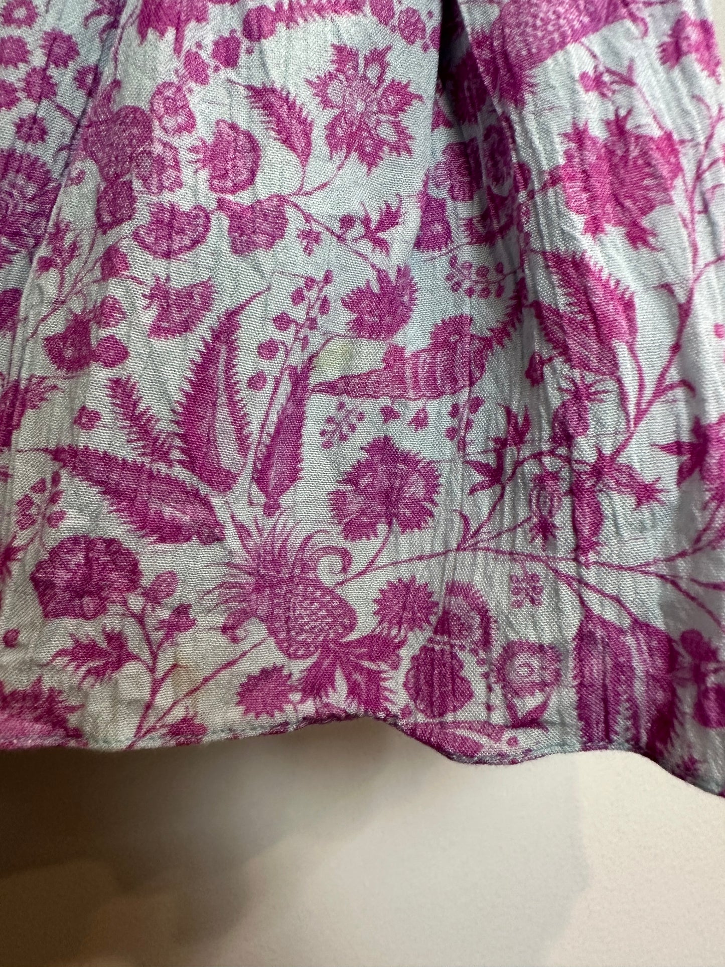 Hemant & Nandita Layla Smocked Waist Mini Dress Purple Sequins Long Sleeve XS