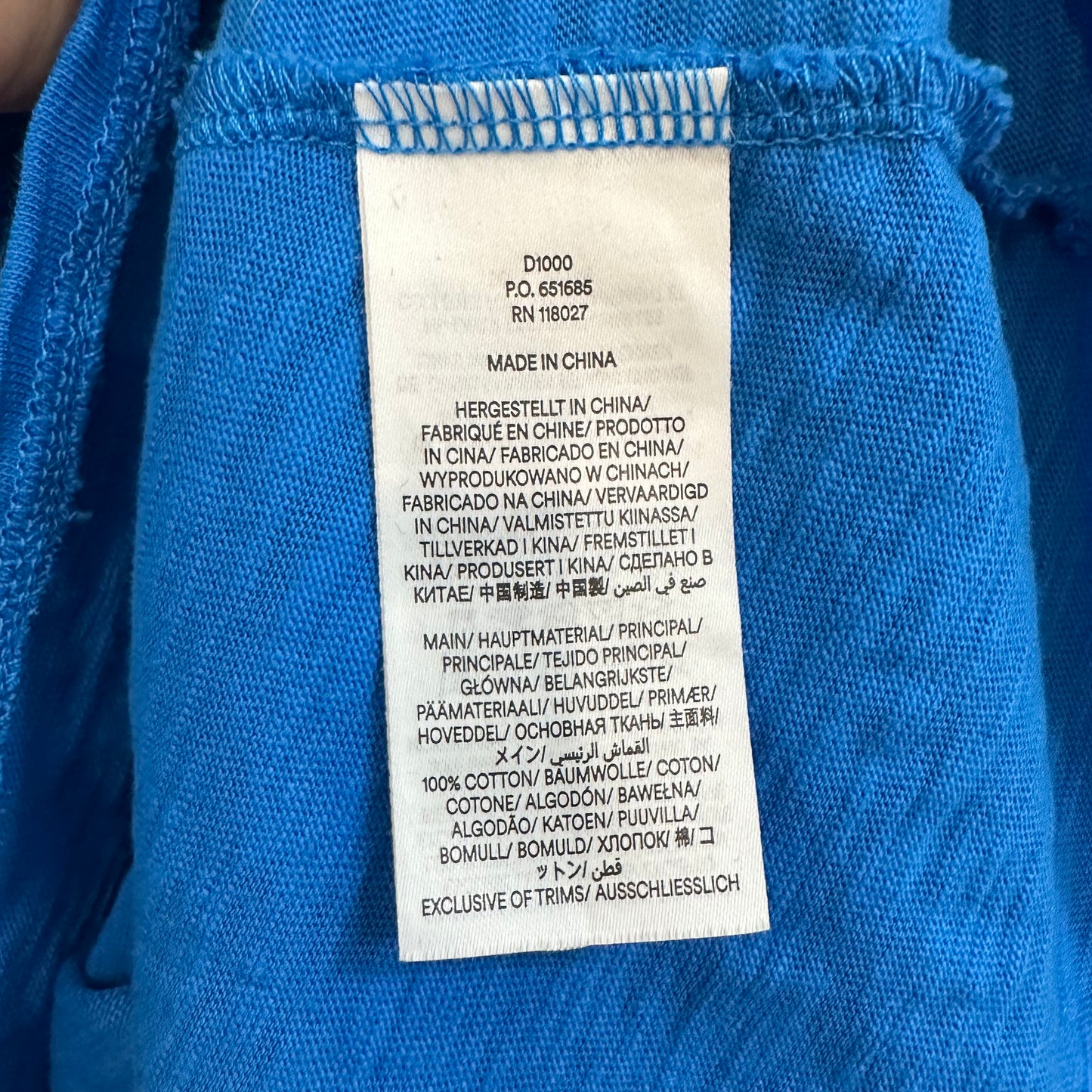 Boden Millie Pom Cotton Dress Blue Short Sleeve Knee Length V Neck 14L