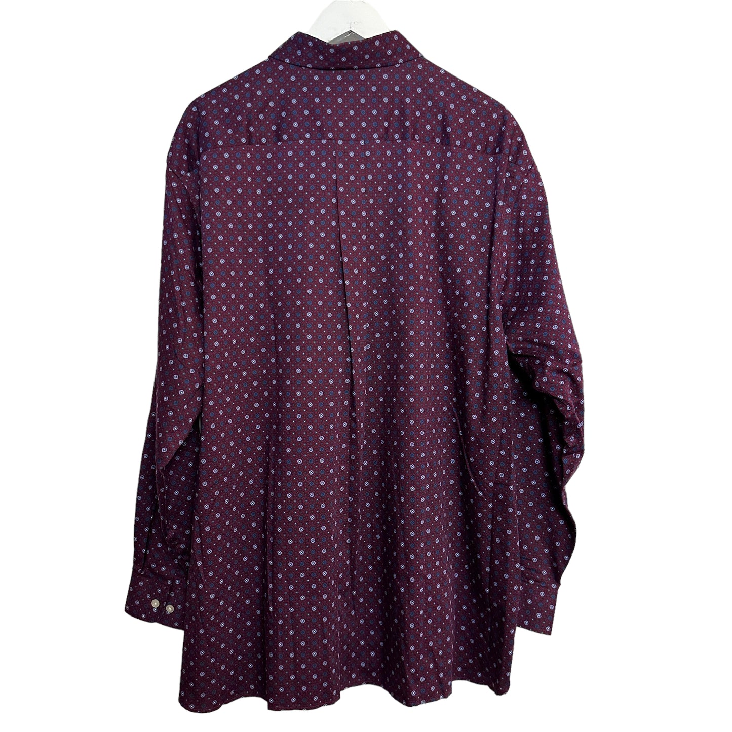 Daniel Cremieux Long Sleeve Button Down Collared Dress Shirt Retro Patterned Purple XL
