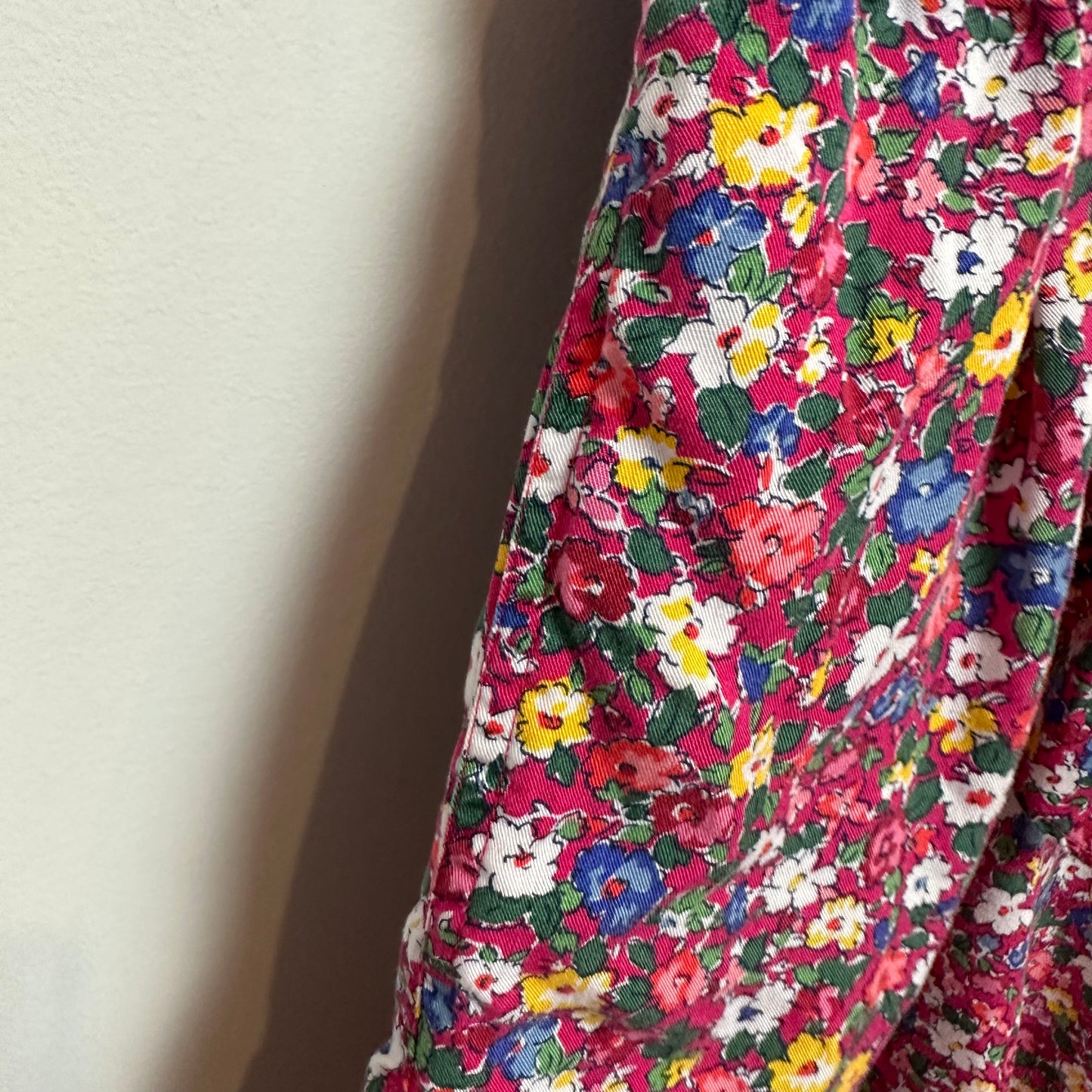 Vintage 90s Liz Sport Floral Romper Pink Rayon Medium