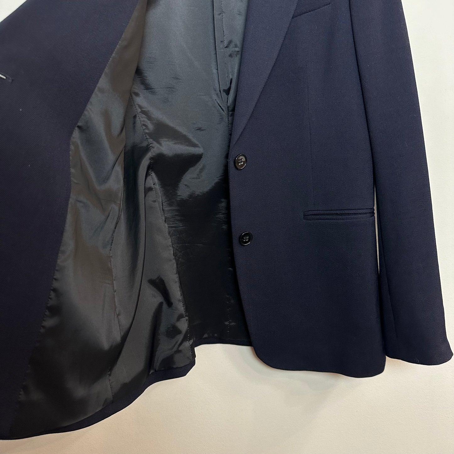 Theory Blazer Navy Blue Wool Blend Two Button Suit Coat Tailored 6