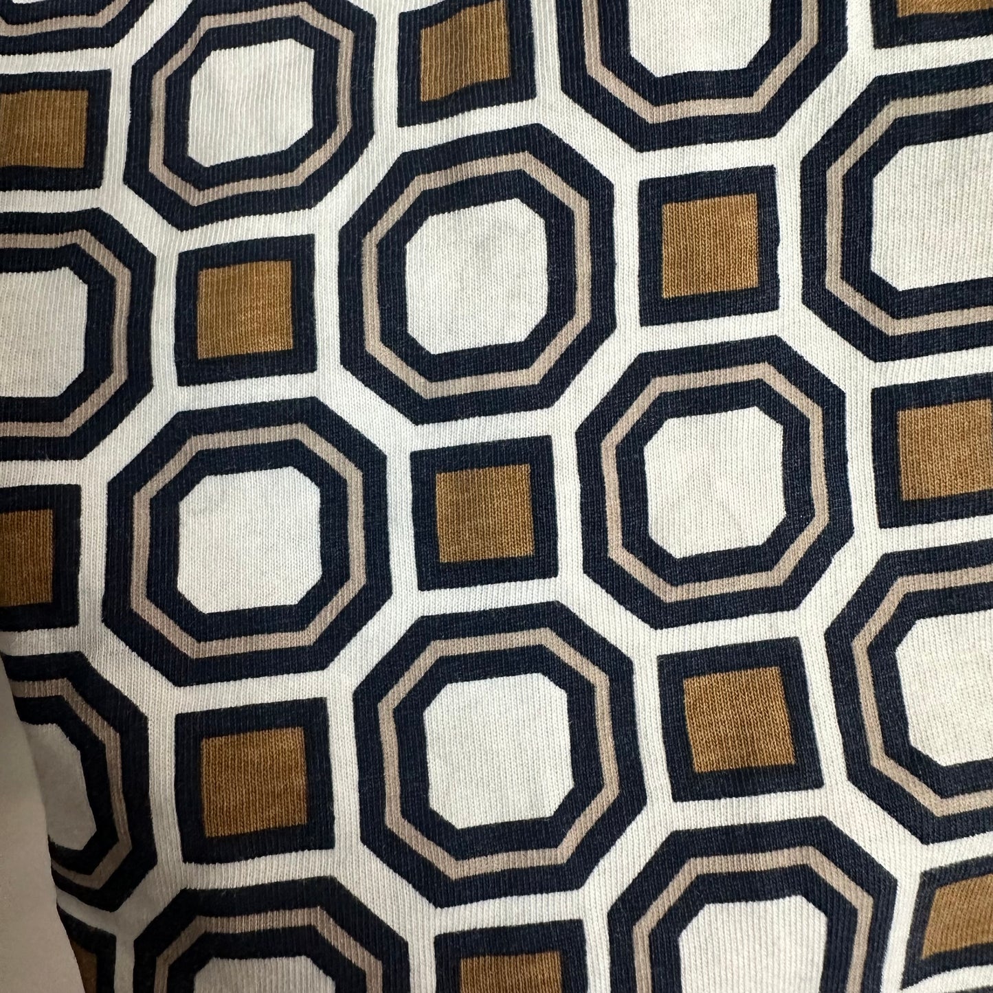 Tory Burch Louis T-Shirt Short Sleeve Geometric Pattern Octagon Cotton Medium