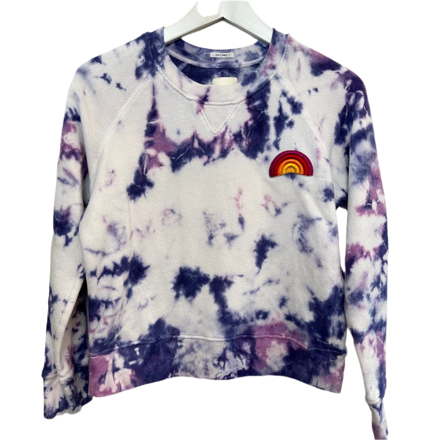 Mother The Square Sweatshirt Purple Tie Dye Rainbow Crewneck Pullover Cotton XS