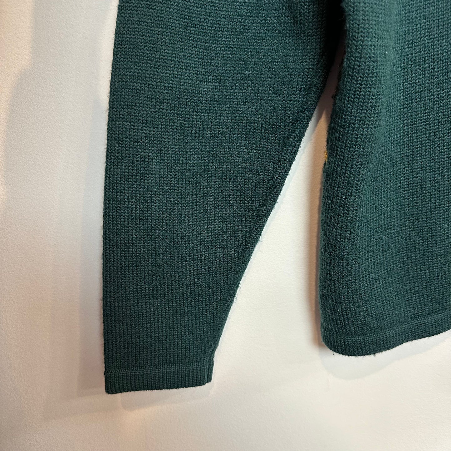 Vintage 90s Pendleton Plaid Cardigan Sweater Forest Green Red Gold Wool Blend XL