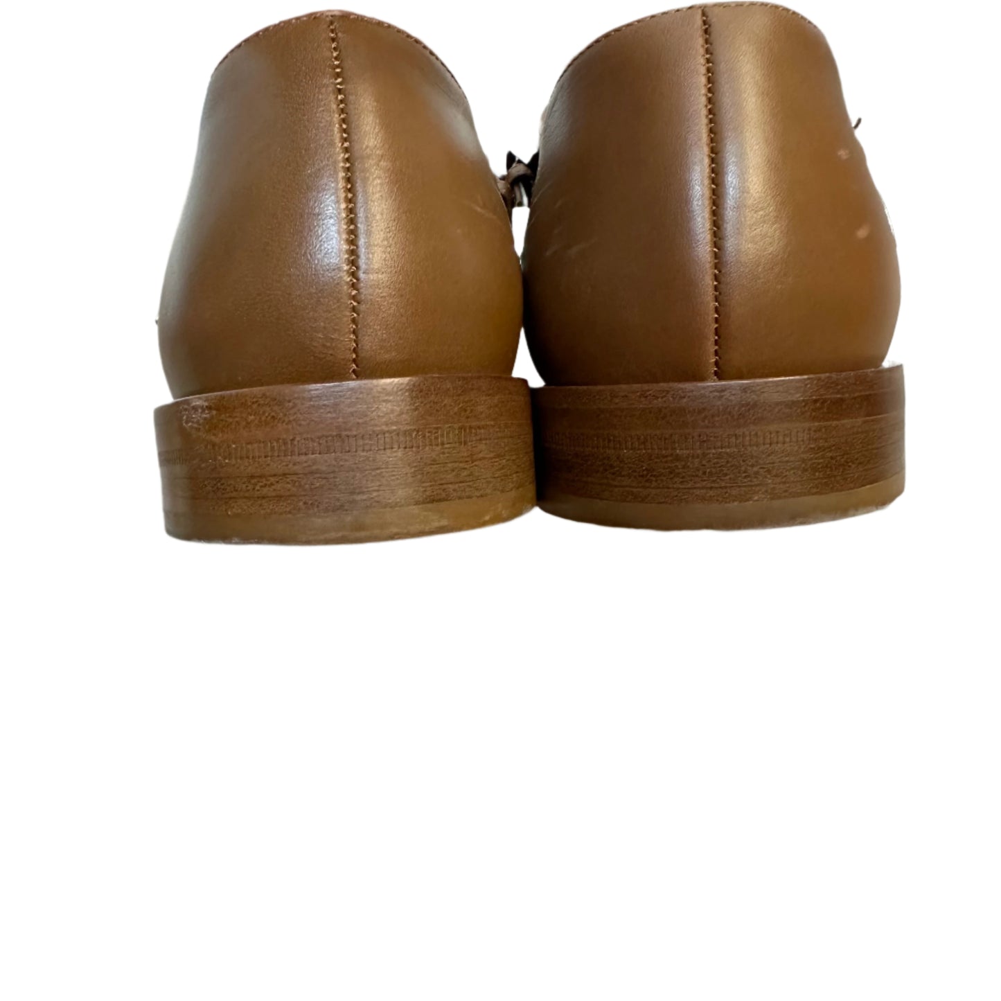 Michael Kors Collection Robbie Leather Monk Strap Oxford Shoes Brown Leather 38