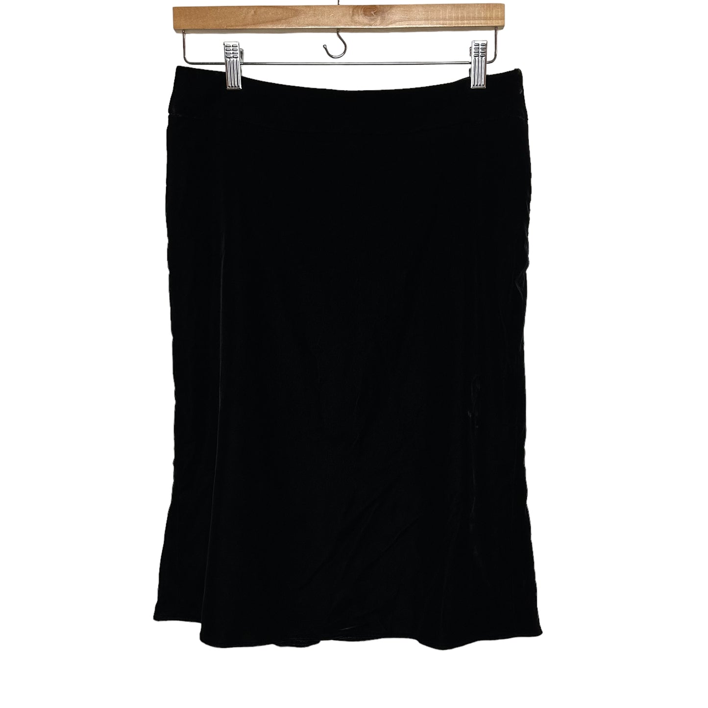 Y2K Giorgio Armani Black Velvet Skirt Pleated Lined Made in Italy 44 8