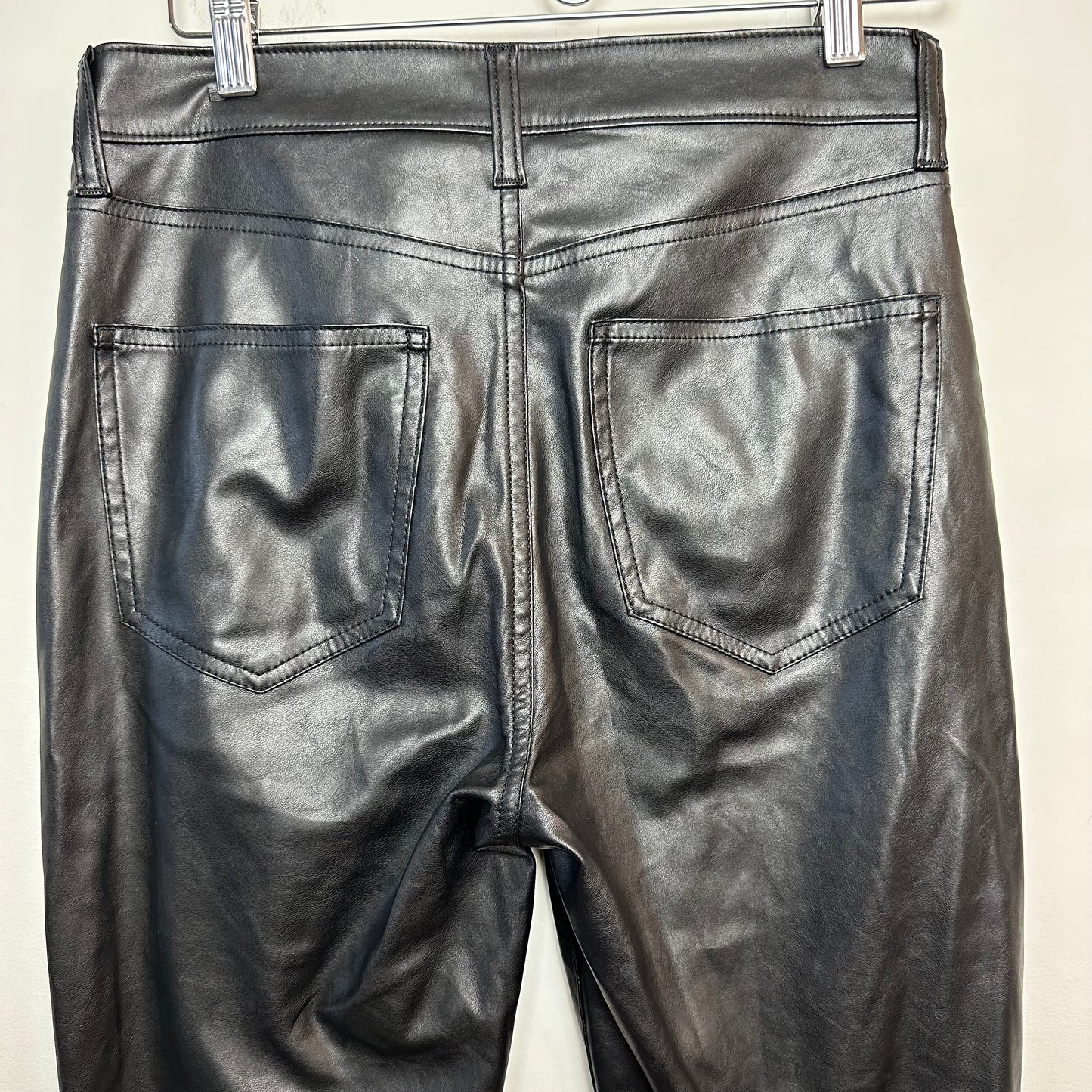 Gap "Vintage" Slim High Rise Black Faux Leather Pants 28 6