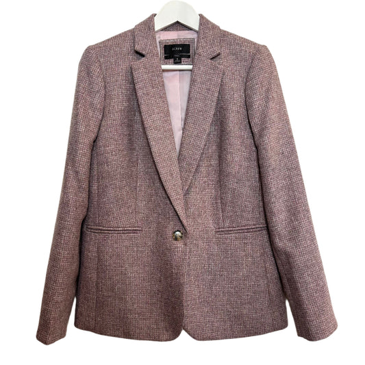 J. Crew Parke Wool Blazer Tweed Pink Mauve Moon Quality British Cloth 8