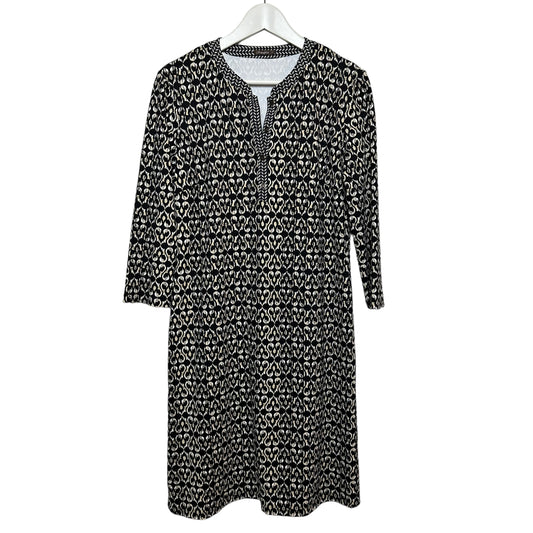 J. McLaughlin Dress Biscayne Catalina Cloth Black and Beige Large