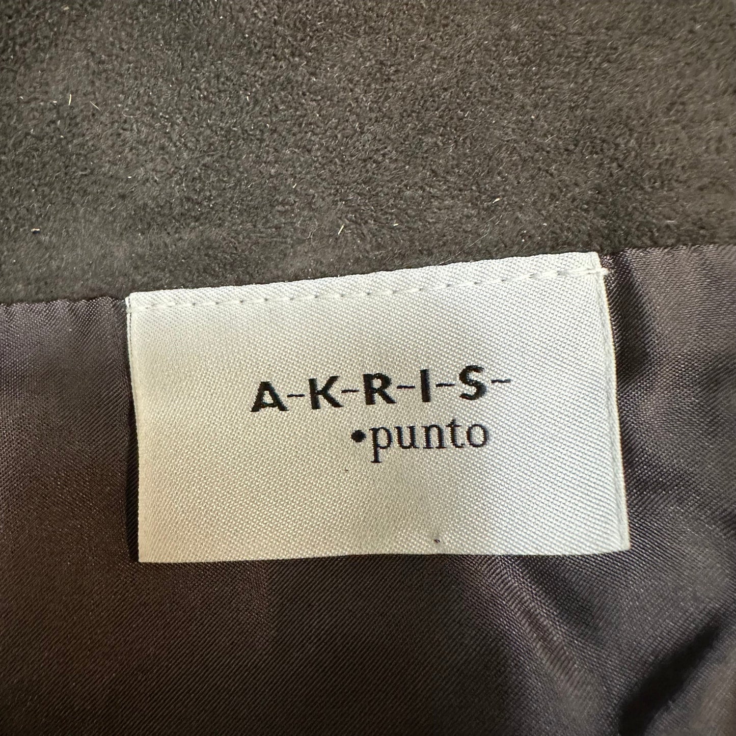 Akris Punto Suede Leather Skirt A Line Switzerland Brown Grey Slits 10