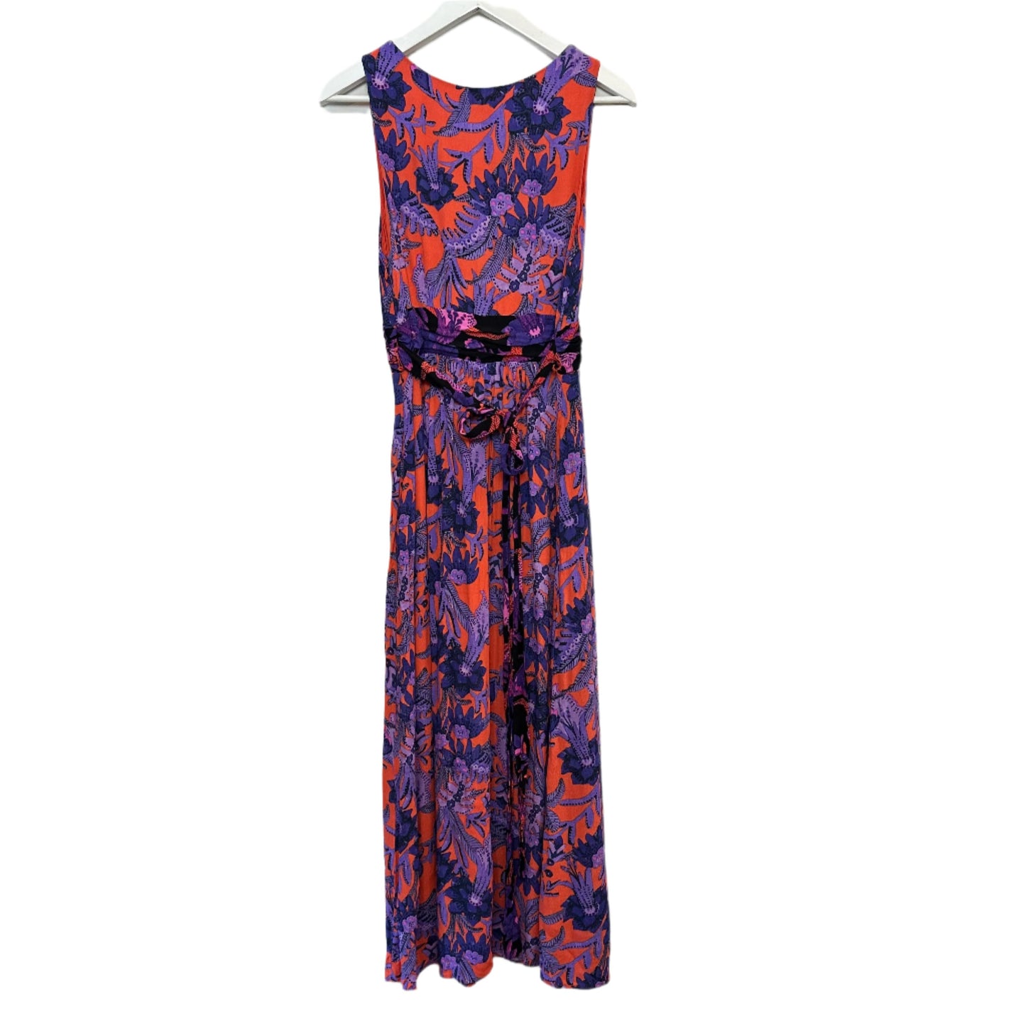 Anthropologie Maeve Macie Maxi Dress Floral Sleeveless Purple Orange Red 8