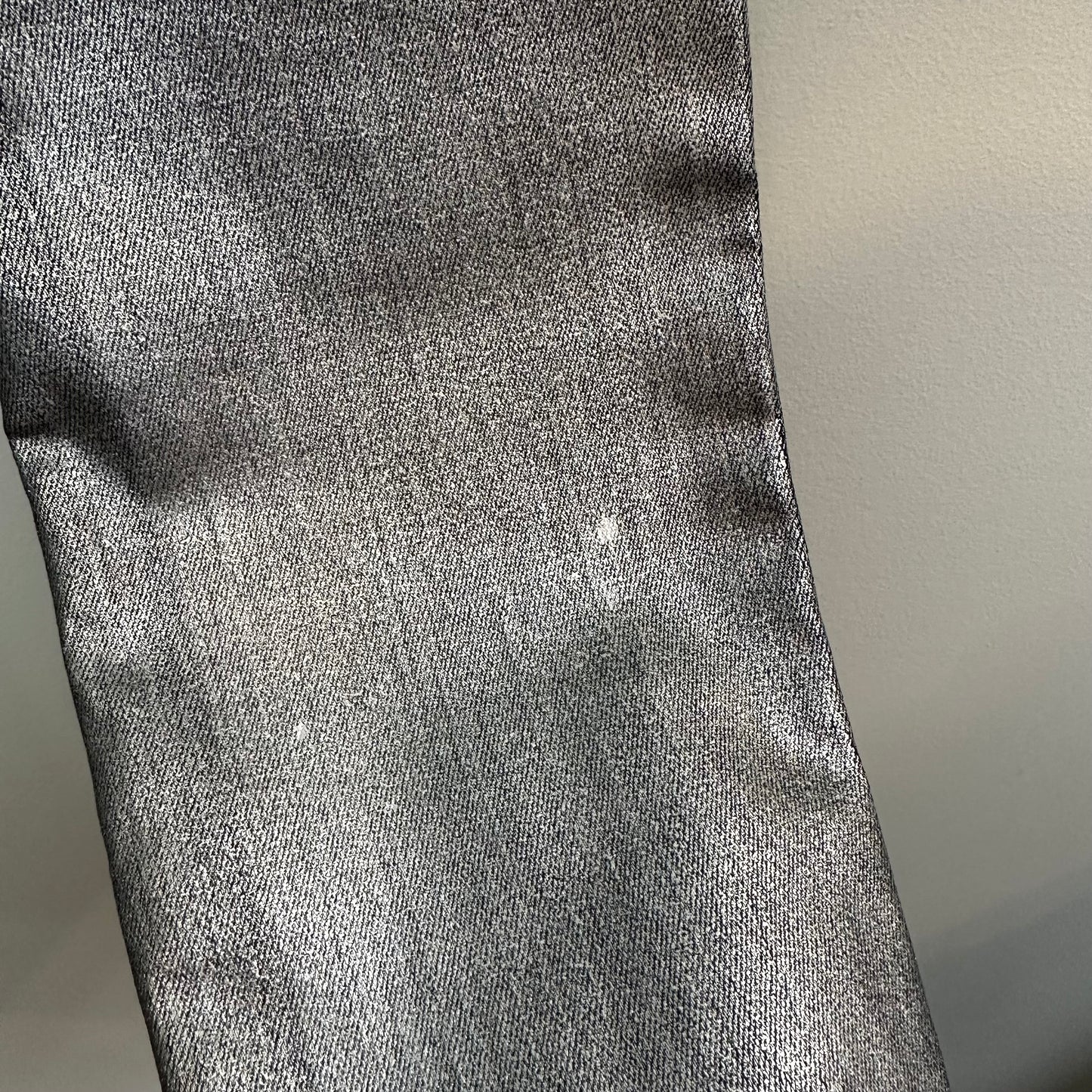 Paige Verdugo Ankle Silver Metallic Coated Denim Pants Skinny Mid Rise 27
