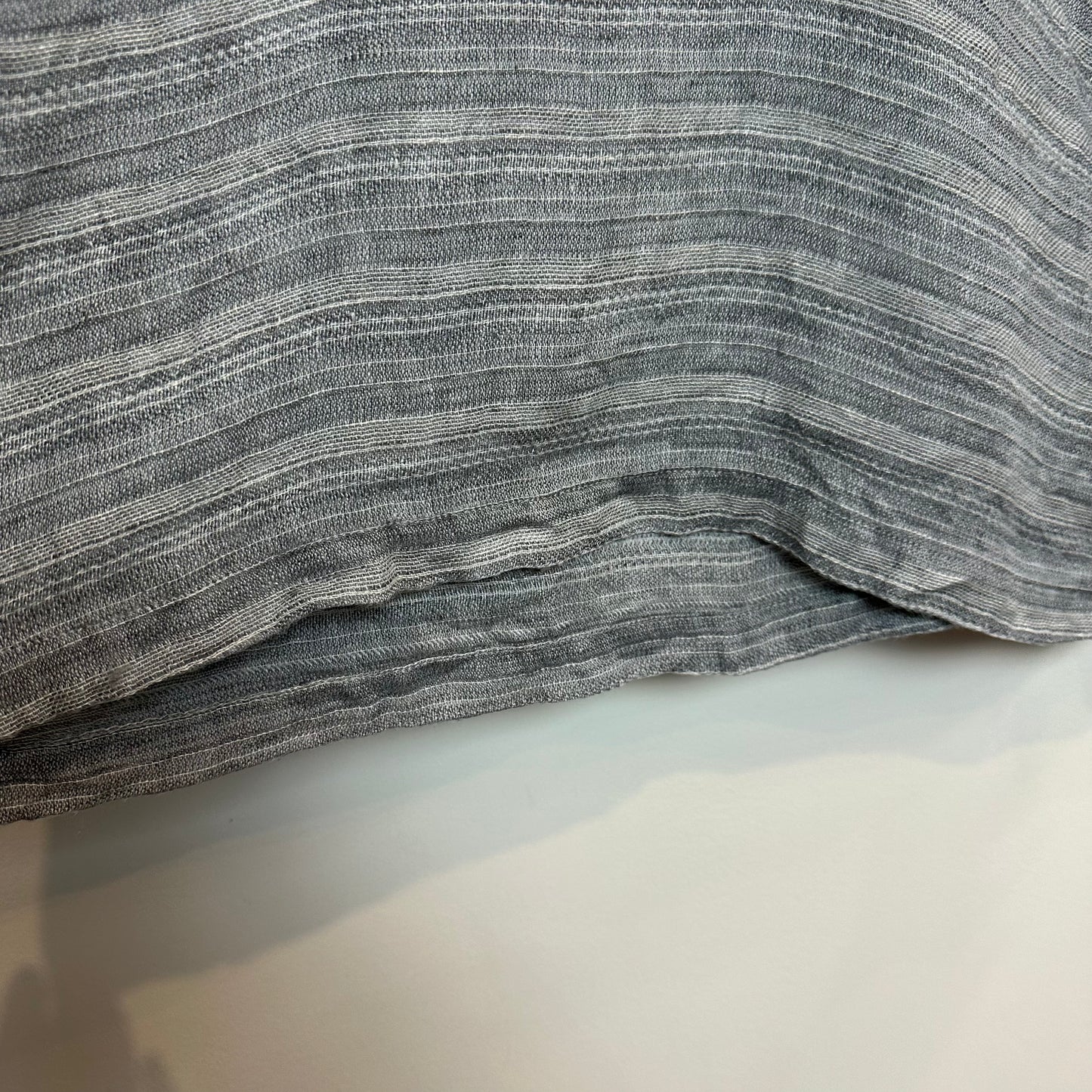 Flax 100% linen Top Striped Gray Long Sleeve Small Petite