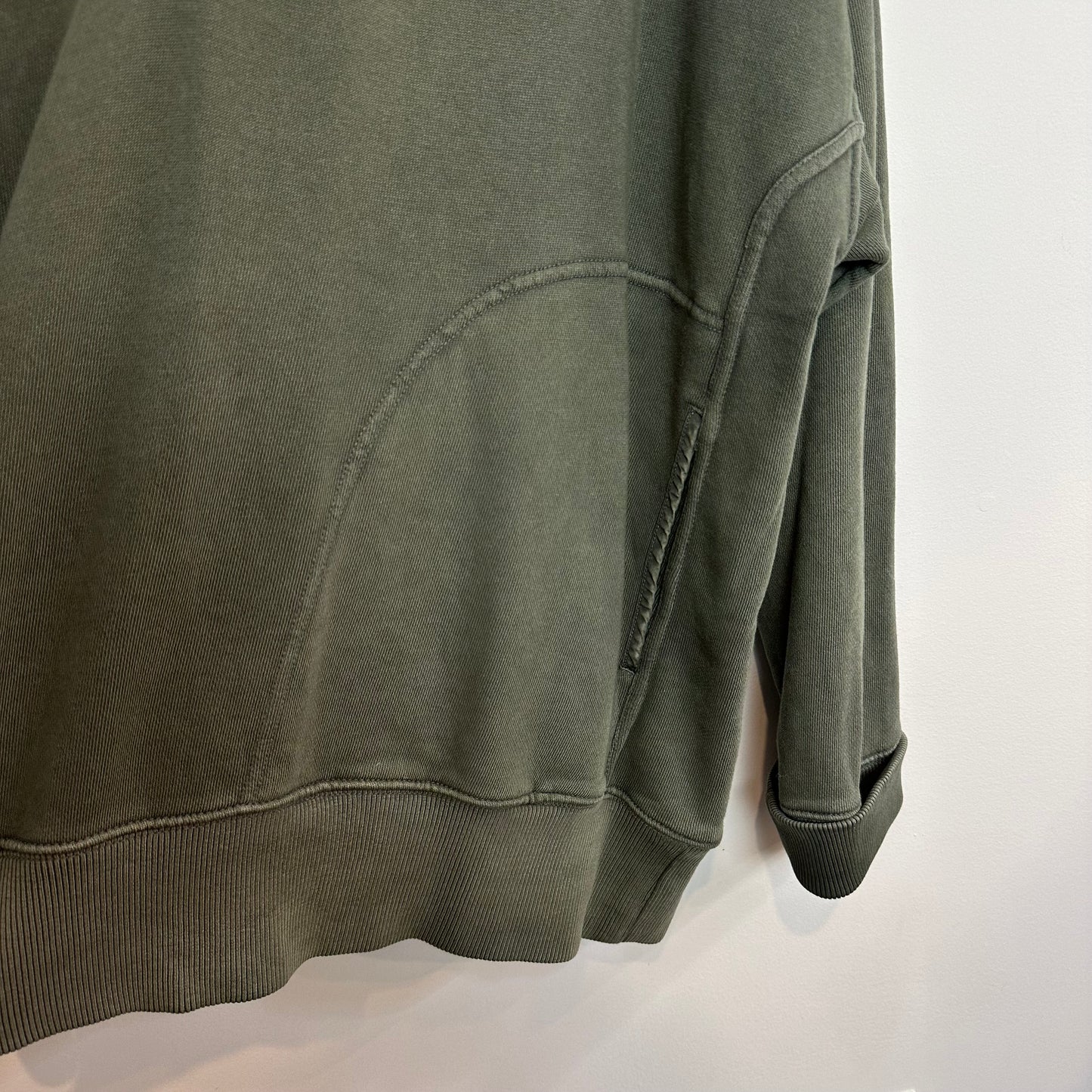 Aerie The Good Times Henley Sweatshirt Green Pockets Oversized XL