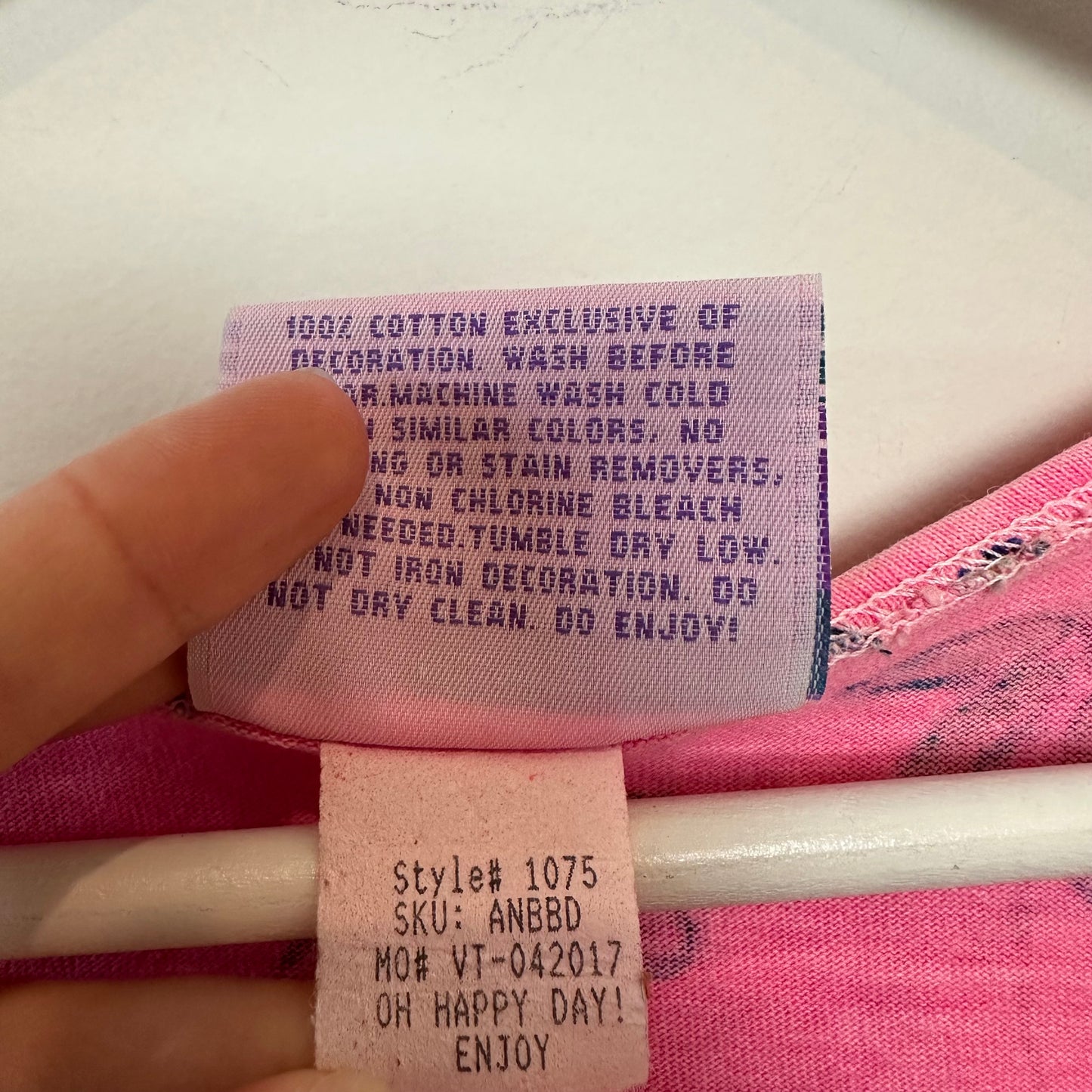 Vintage Fresh Produce Pink Dress Floral Butterfly Cotton Made in the USA Small