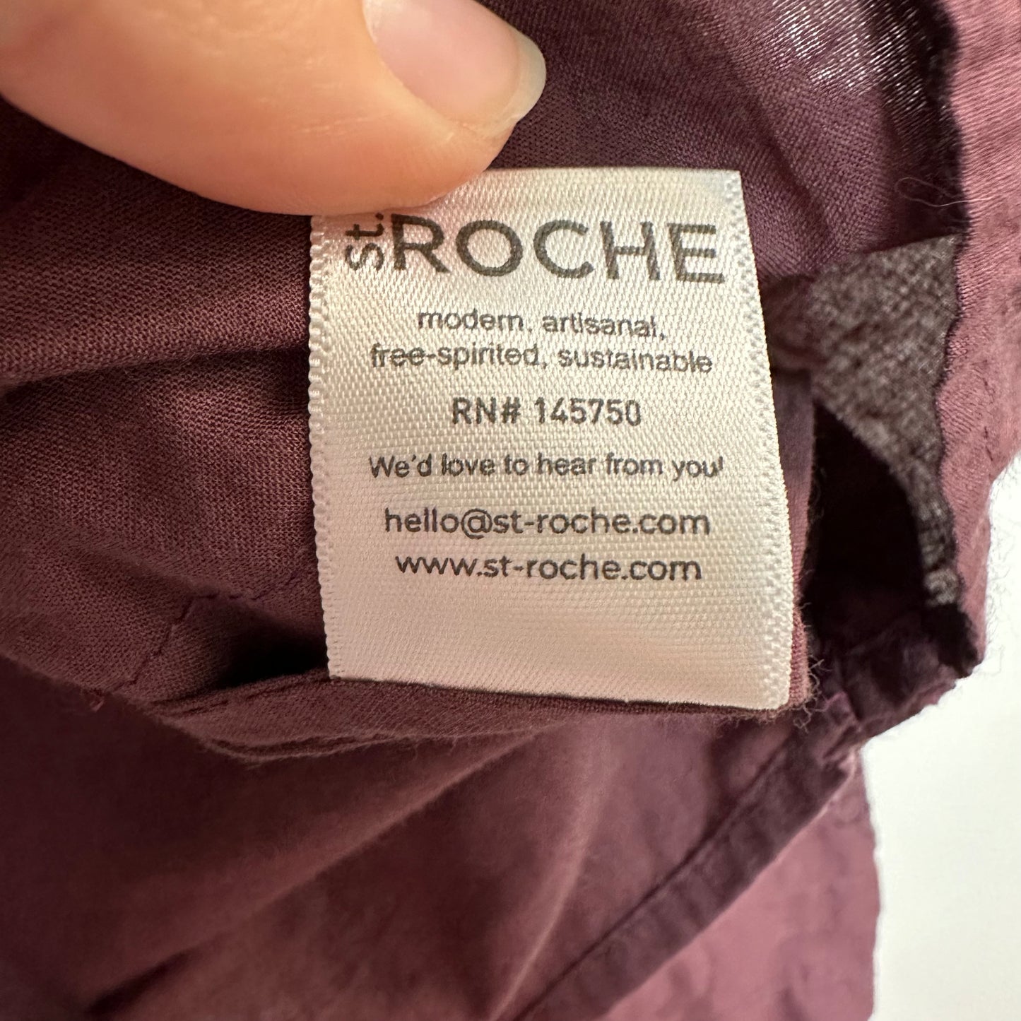 St. Roche Clair Top in Rasin Plum Purple Peasant Long Sleeve High Neck 4
