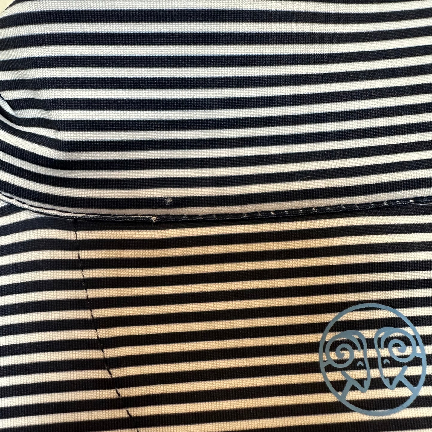 Renwick Striped 1/4 Zip Pullover Mock Neck Golf Navy Blue White Small
