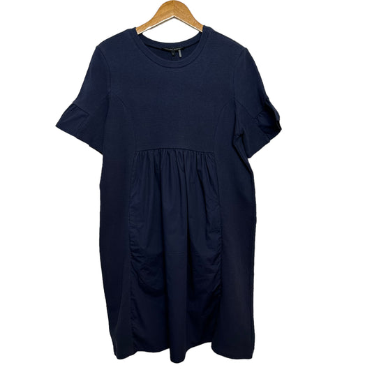 New with Tags Mixed Media Short Sleeve Mini Dress Navy Blue Large