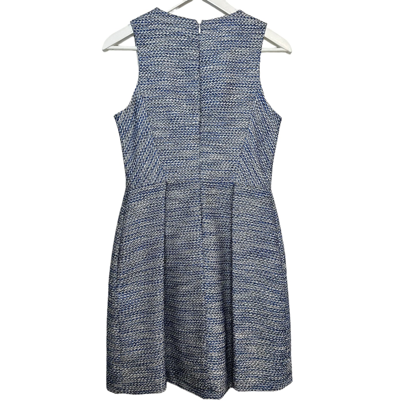 Shoshanna Blue Bell Tweed Dress Sleeveless Blue White Fit and Flare 6