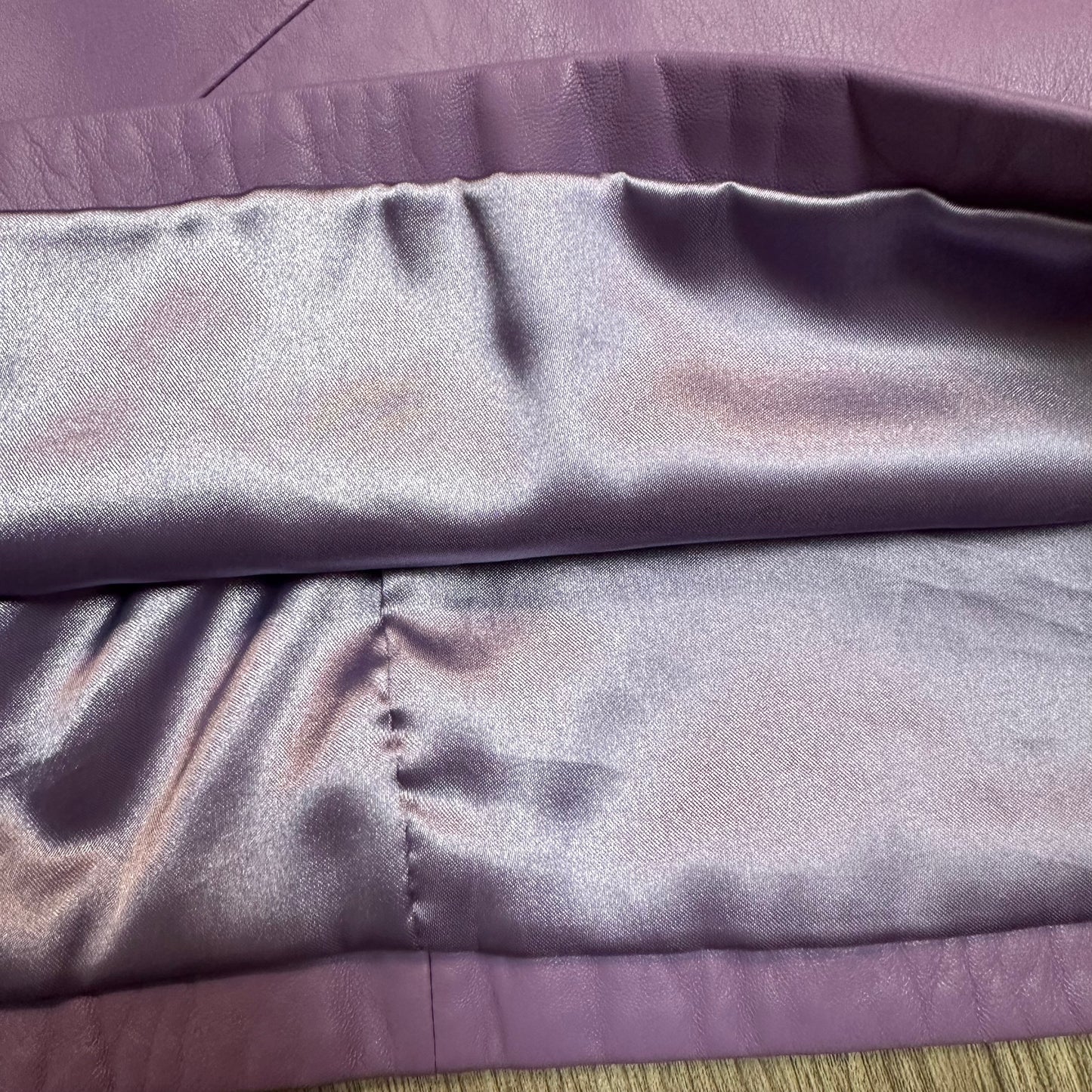 Vintage Y2K Pelle Studio Wilsons Purple Lilac Lavender Leather Skirt 10