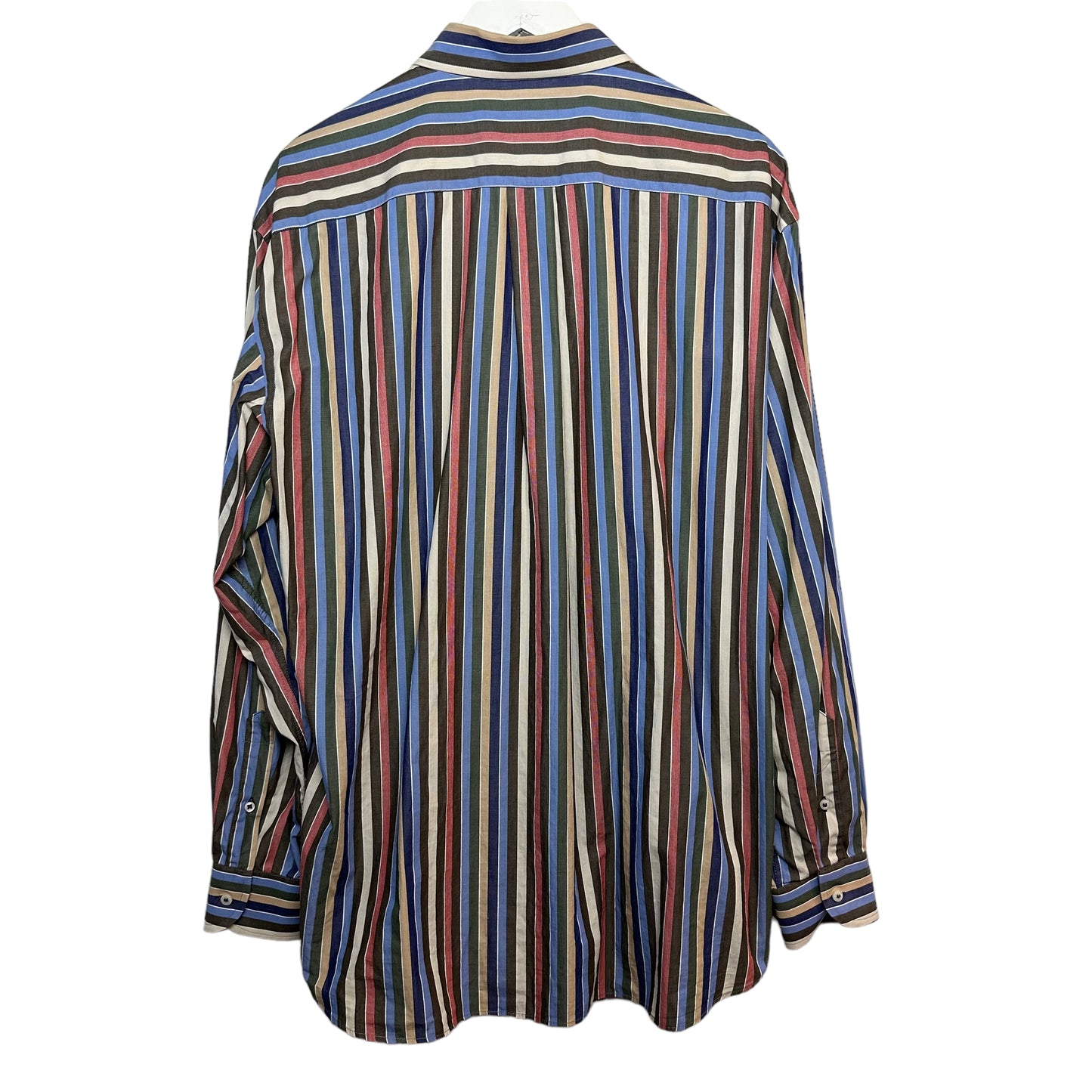 Retro Navigare Sport Bold Striped Colorful Long Sleeve Dress Shirt Button Down XL