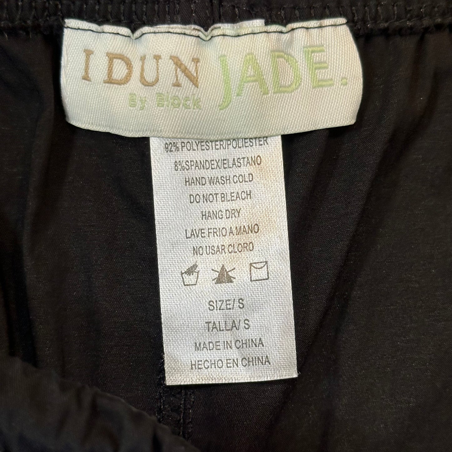 Idun Jane by Block Cargo Skirt Midi Black Cinched Adjustable Small Y2K