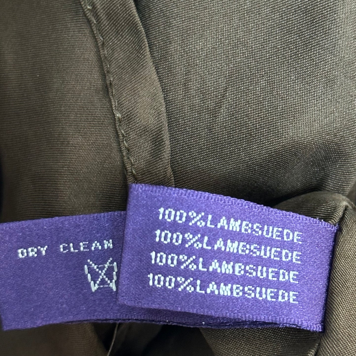 Ralph Lauren Collection Purple Label Lambsuede leather Dress Brown Made in the USA