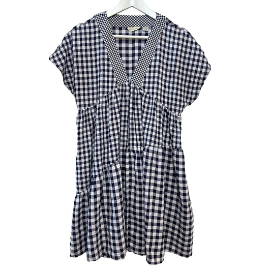 Anthropologie 11.1.TYLHO Gingham Mini Dress Blue White Medium Petite